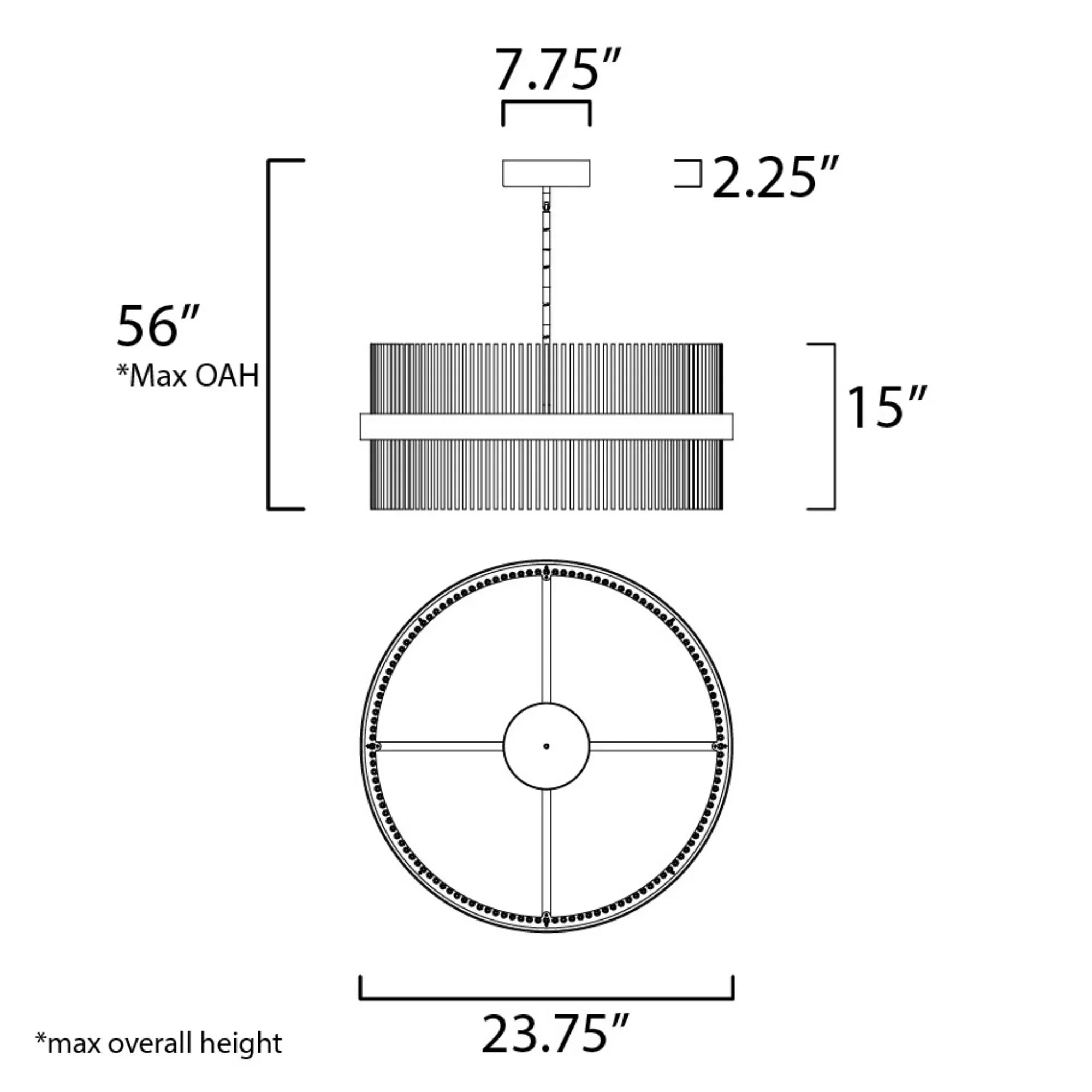 ET2 Lighting - Chimes WiZ 24" LED Pendant, Black & Satin Nickel Finish | Bees Lighting