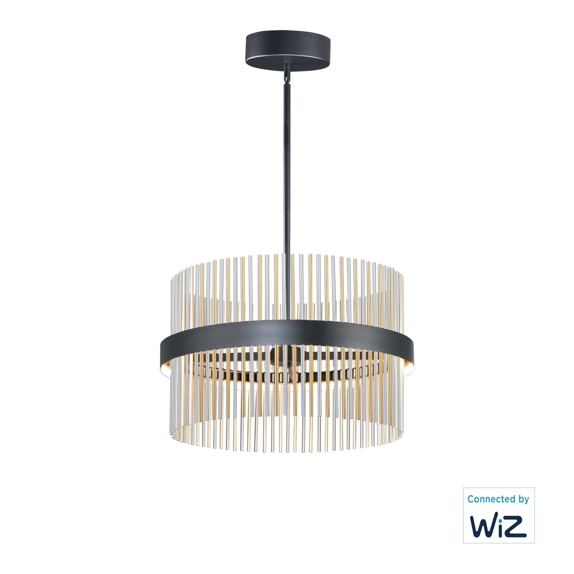 ET2 Lighting - Chimes WiZ 24" LED Pendant, Black, Satin Nickel & Satin Brass Finish | Bees Lighting