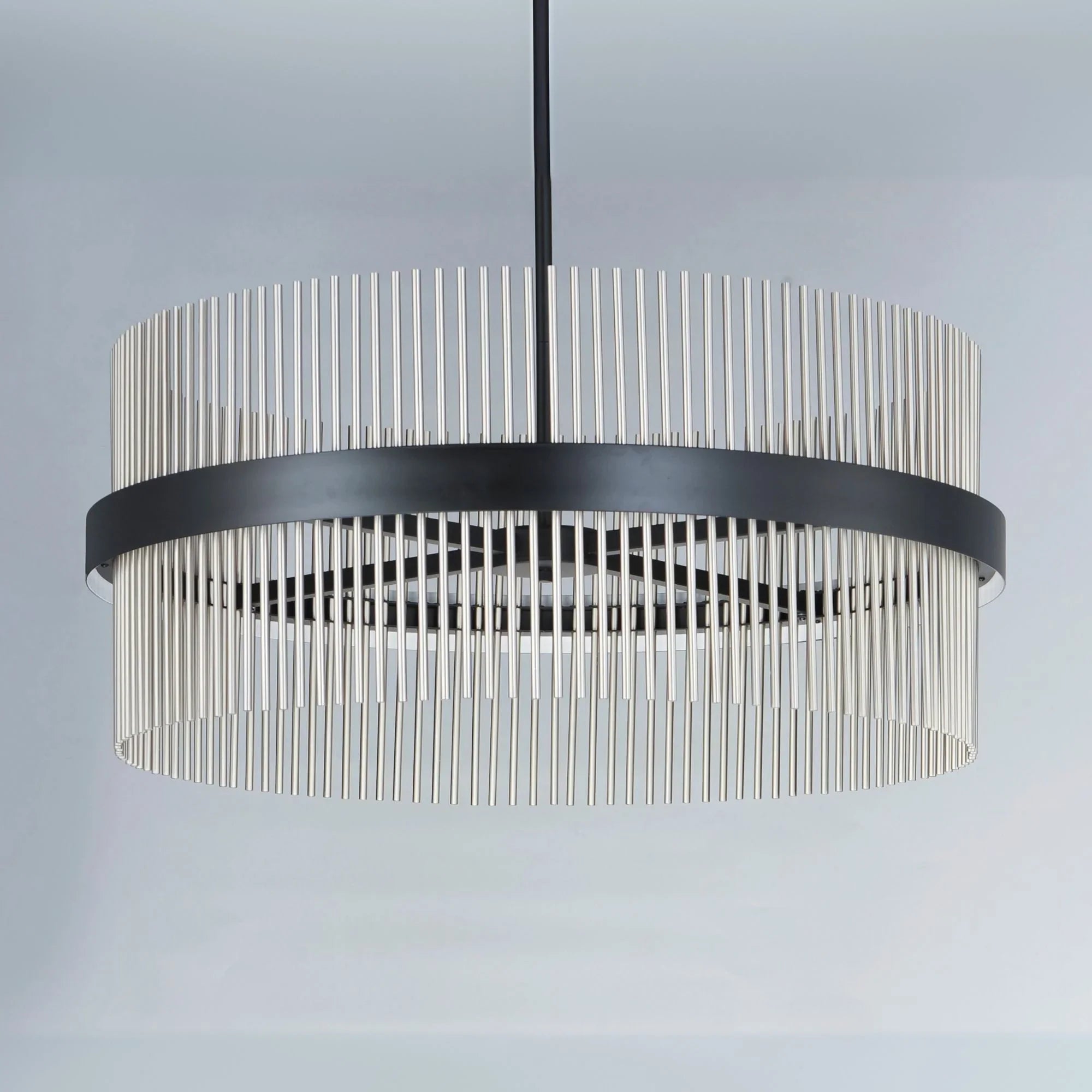 Chimes WiZ 34" LED Pendant, Black & Satin Nickel Finish