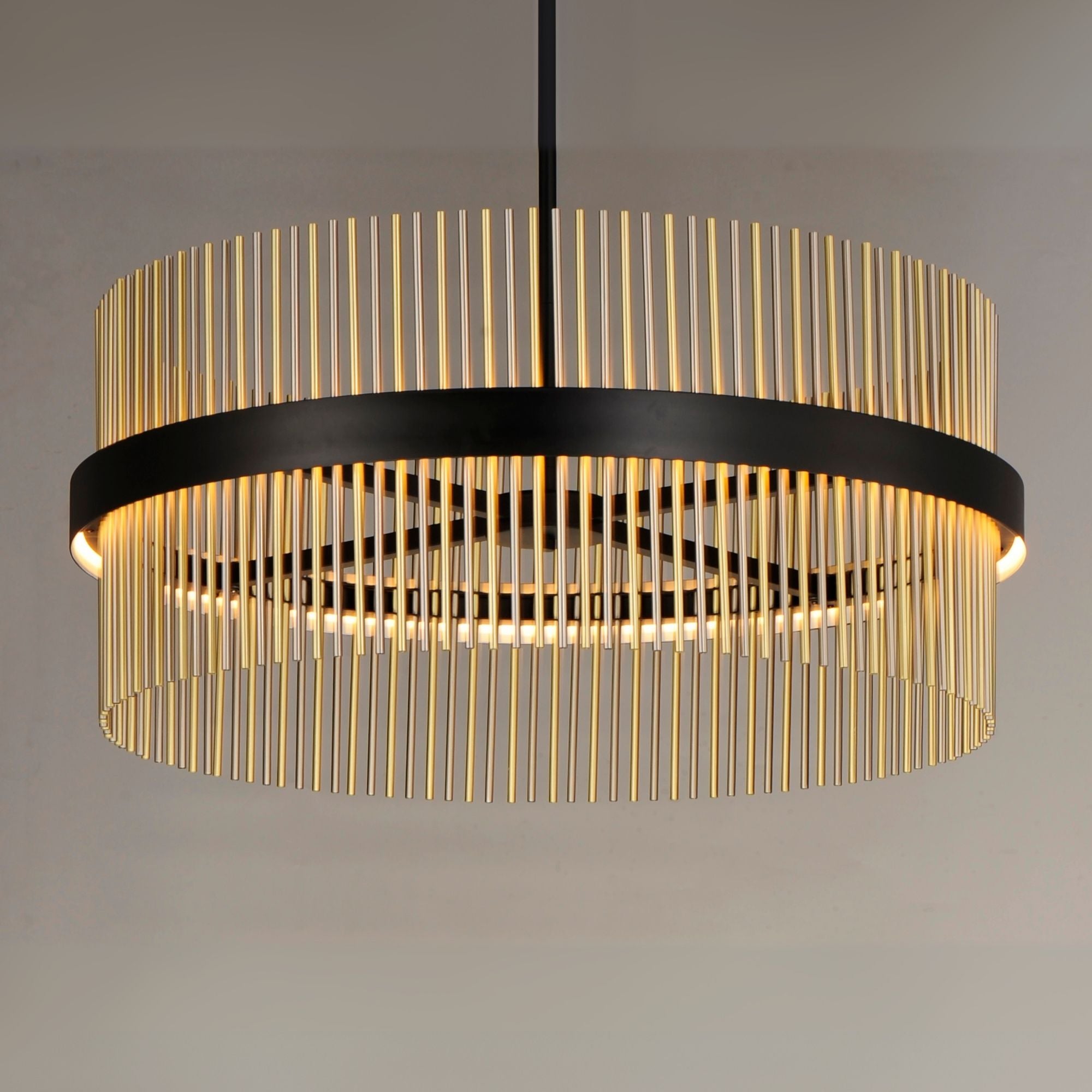 Chimes WiZ 34" LED Pendant, Black, Satin Nickel & Satin Brass Finish