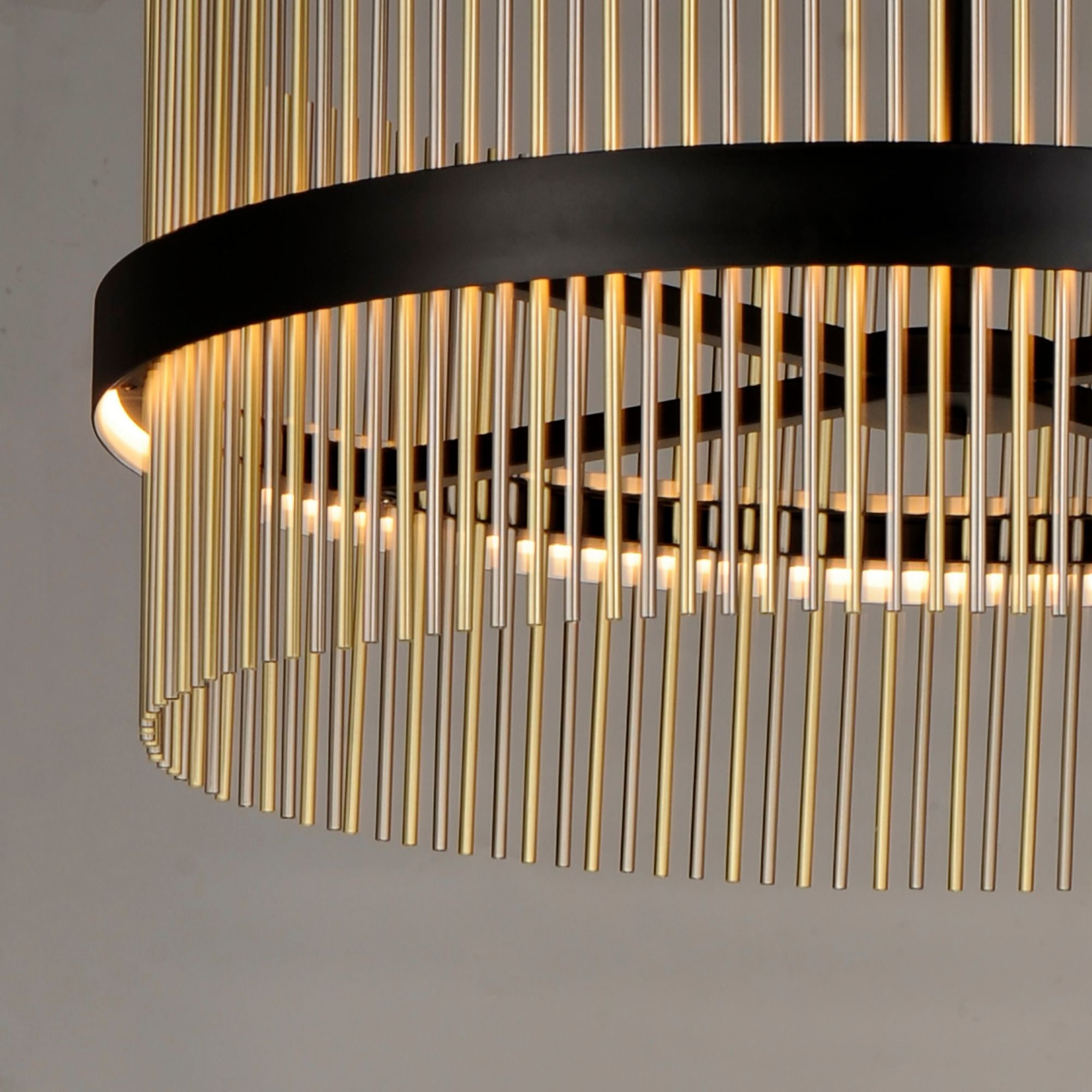 Chimes WiZ 34" LED Pendant, Black, Satin Nickel & Satin Brass Finish