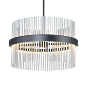 ET2 Lighting - Chimes 5CCT 24" LED Pendant, Black & Satin Nickel Finish | Bees Lighting