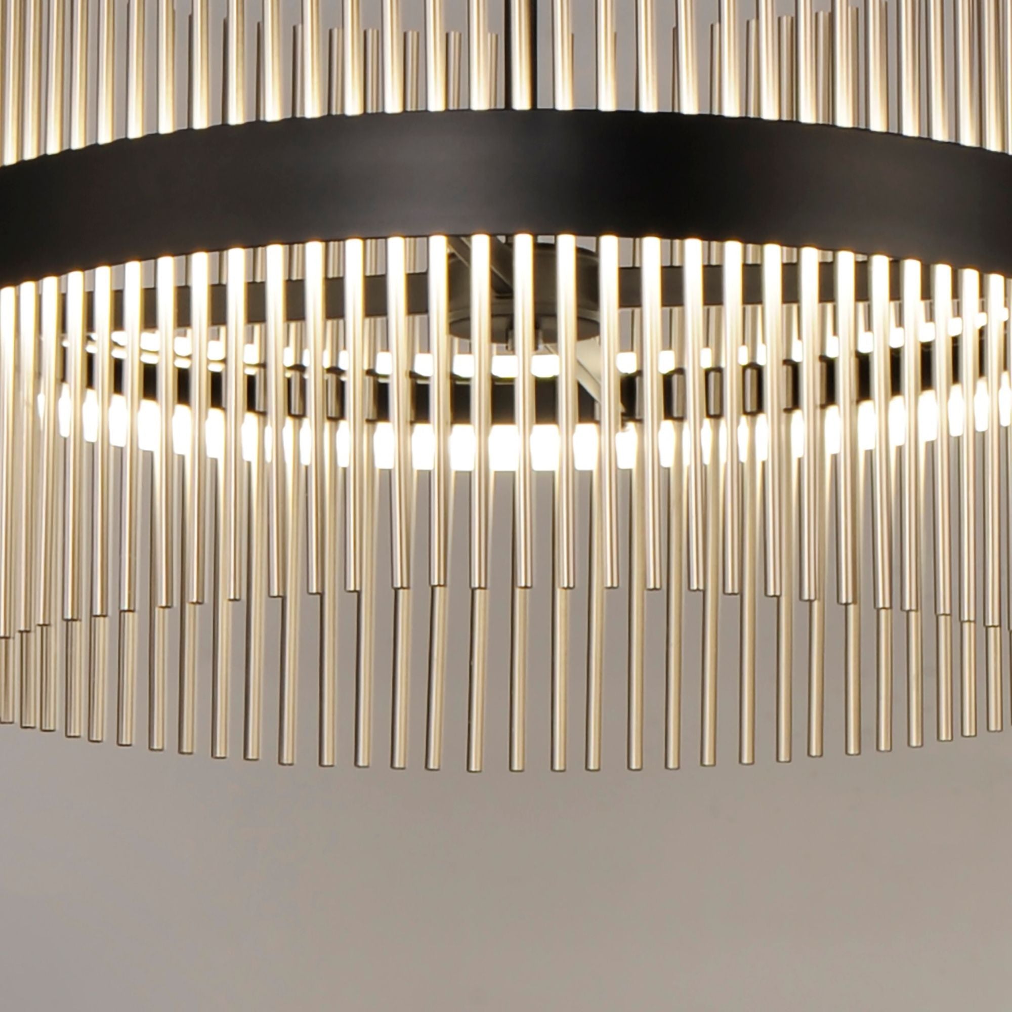 Chimes 5CCT 24" LED Pendant, Black & Satin Nickel Finish
