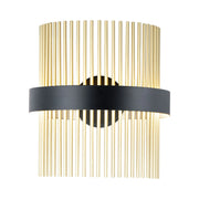 ET2 Lighting - Chimes WiZ 15" LED Wall Sconce, Black & Satin Brass Finish | Bees Lighting