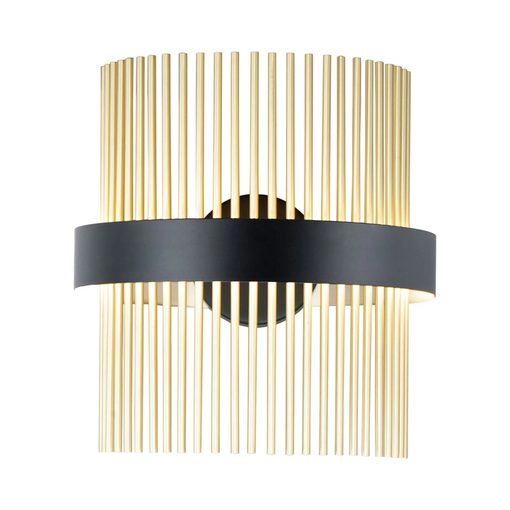 ET2 Lighting - Chimes WiZ 15" LED Wall Sconce, Black & Satin Brass Finish | Bees Lighting