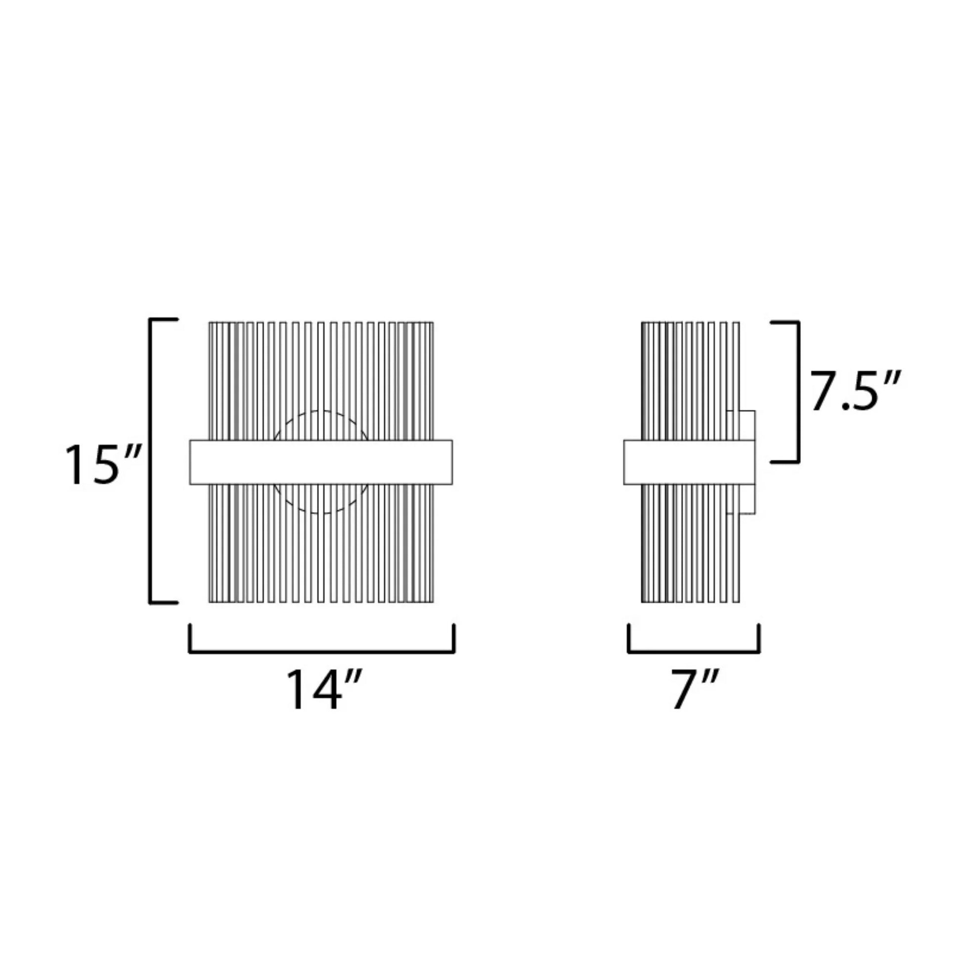 ET2 Lighting - Chimes WiZ 15" LED Wall Sconce, Black & Satin Brass Finish | Bees Lighting