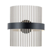 Chimes WiZ 15" LED Wall Sconce, Black & Satin Nickel Finish