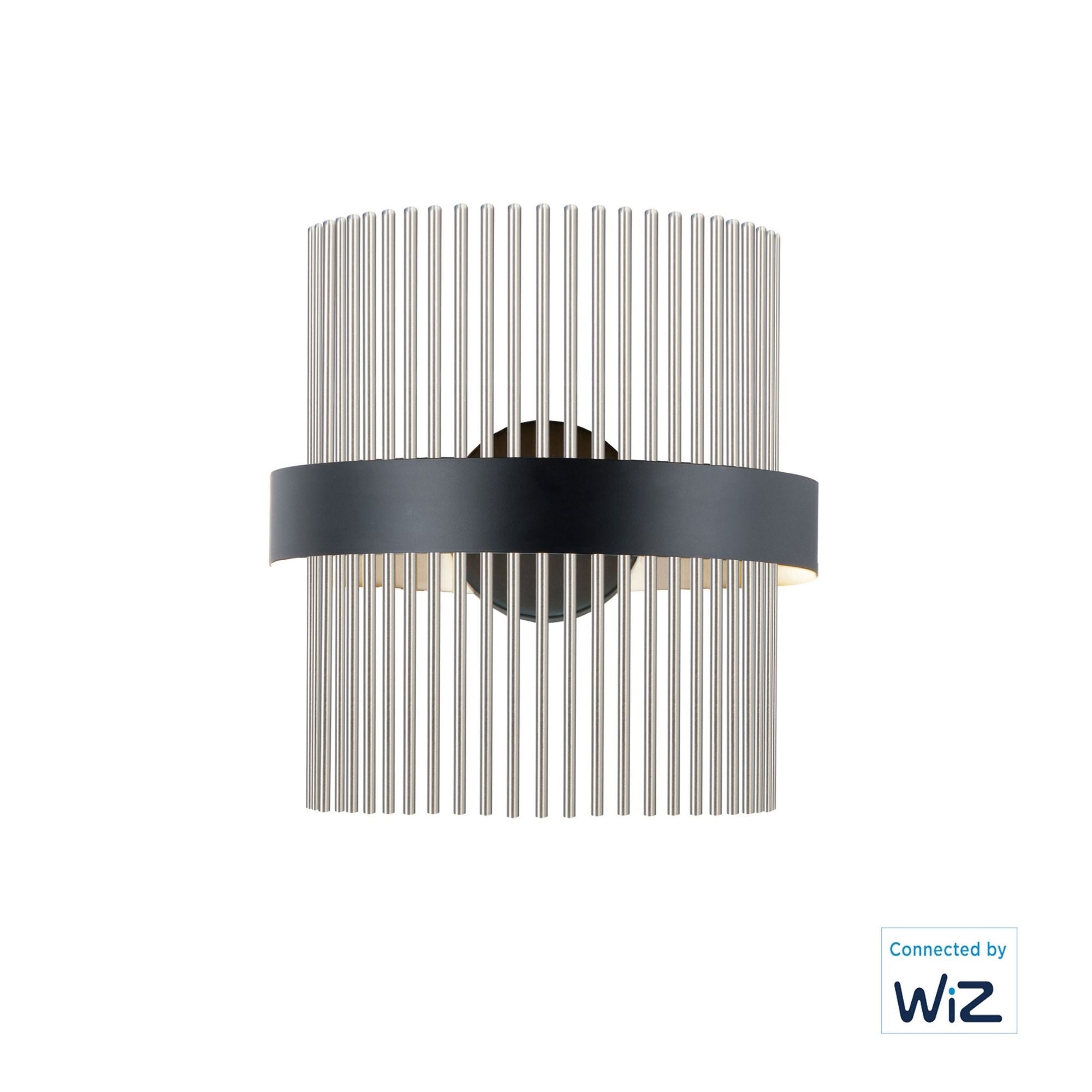Chimes WiZ 15" LED Wall Sconce, Black & Satin Nickel Finish