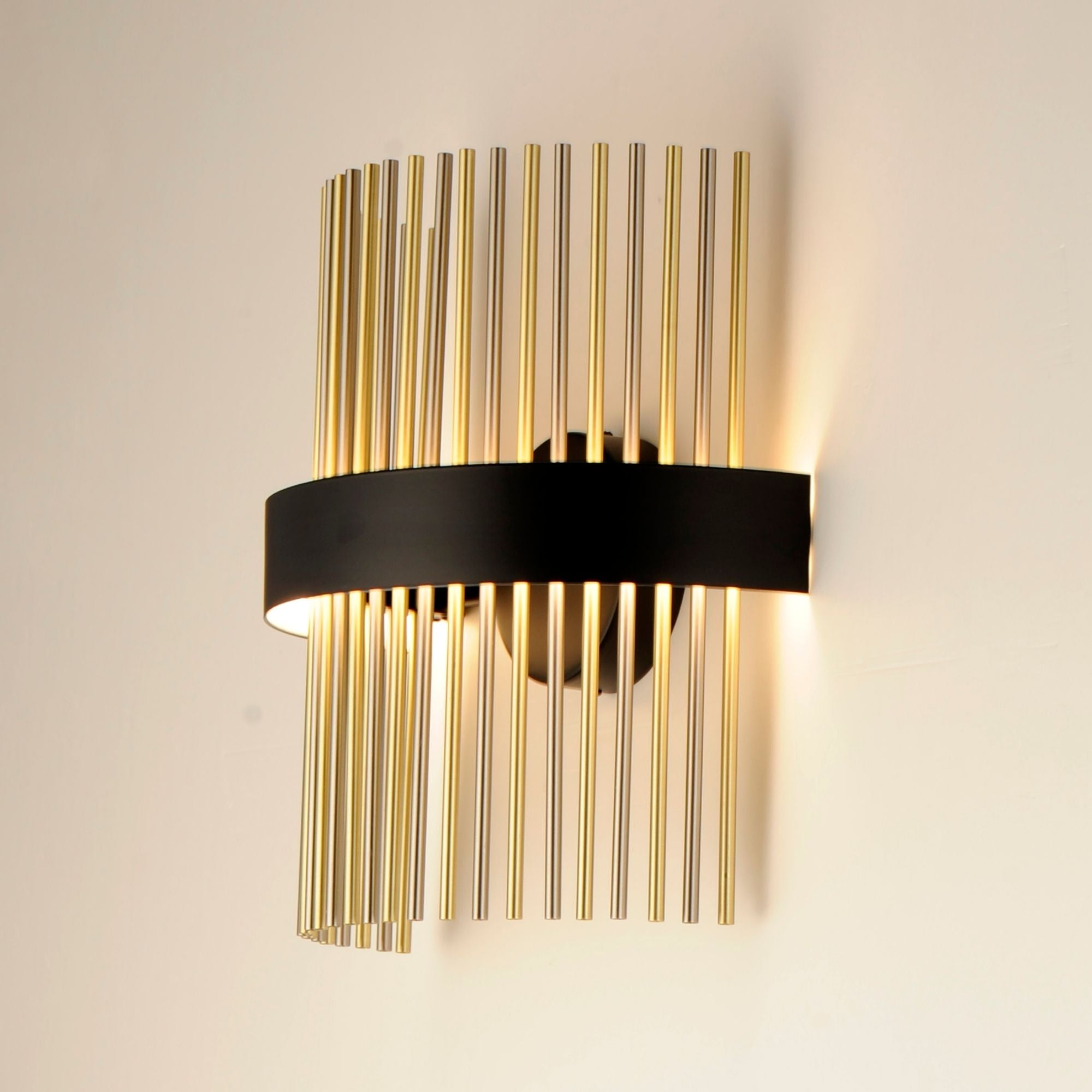 Chimes WiZ 15" LED Wall Sconce, Black, Nickel & Brass Finish