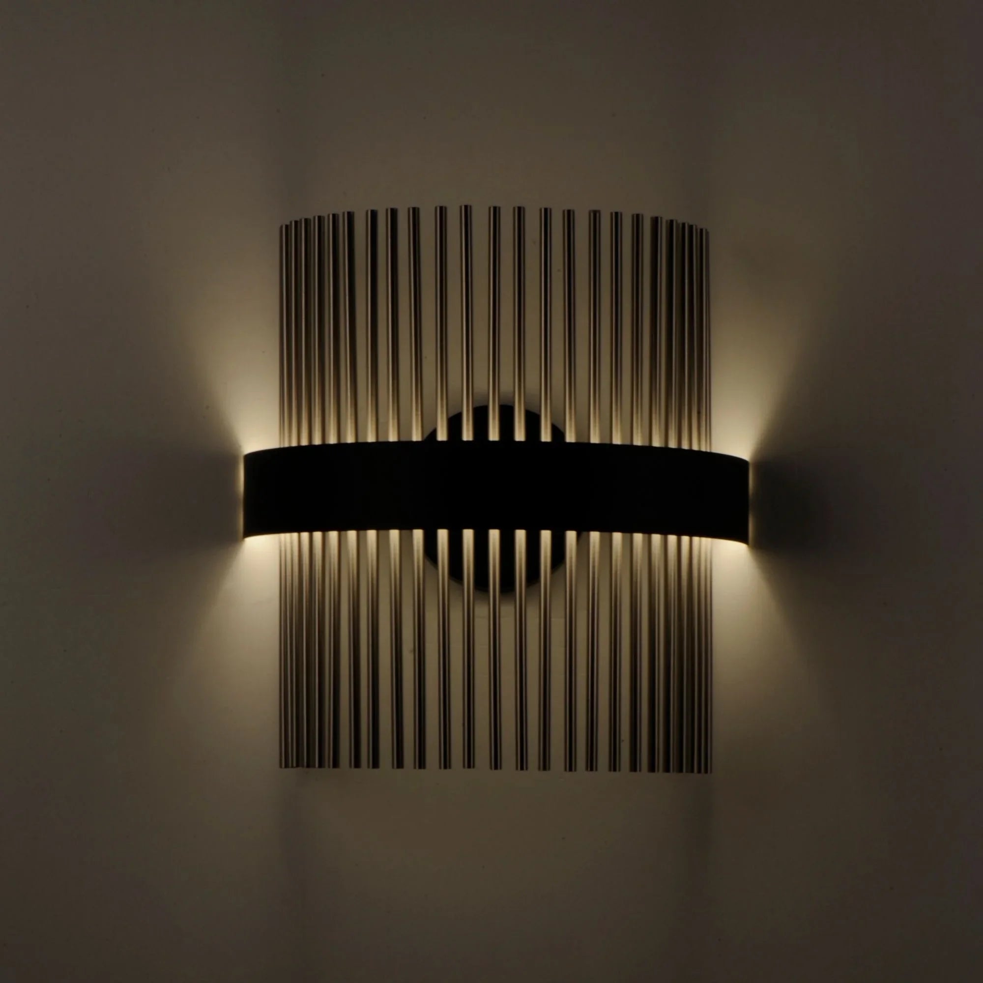 ET2 Lighting - Chimes WiZ 15" LED Wall Sconce, Black & Satin Nickel Finish | Bees Lighting