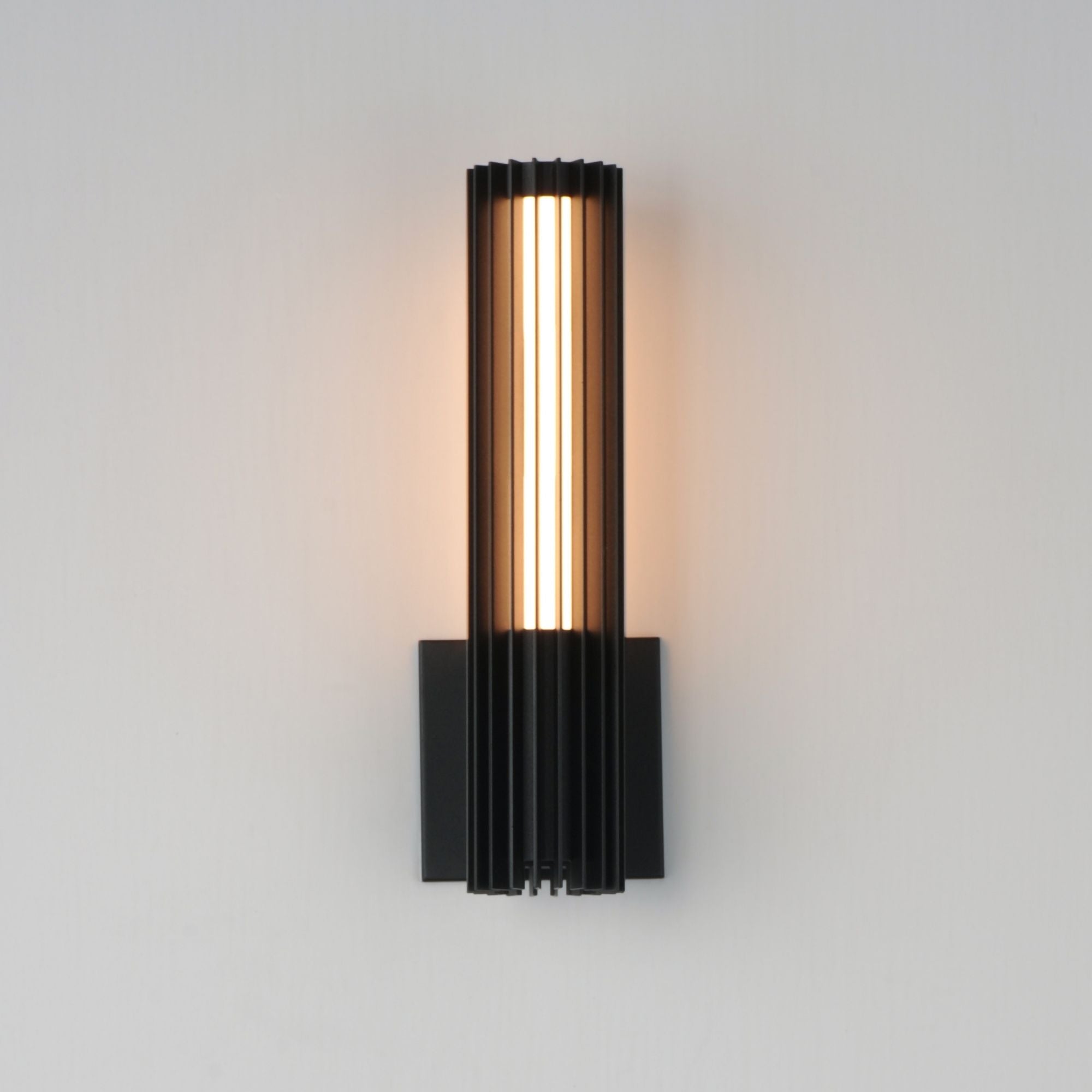 Citadel 15" LED Outdoor Wall Sconce, Black Finish