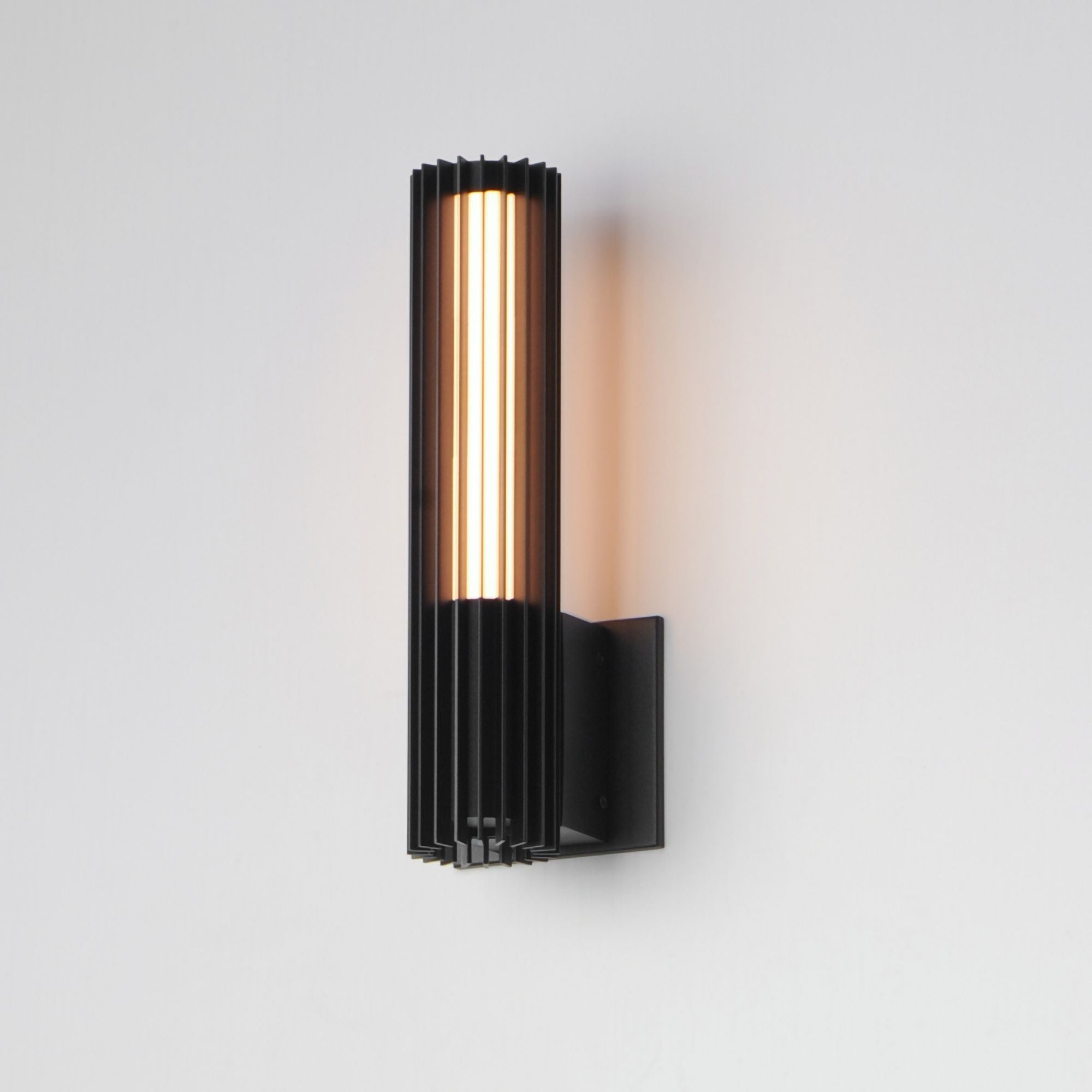 Citadel 15" LED Outdoor Wall Sconce, Black Finish