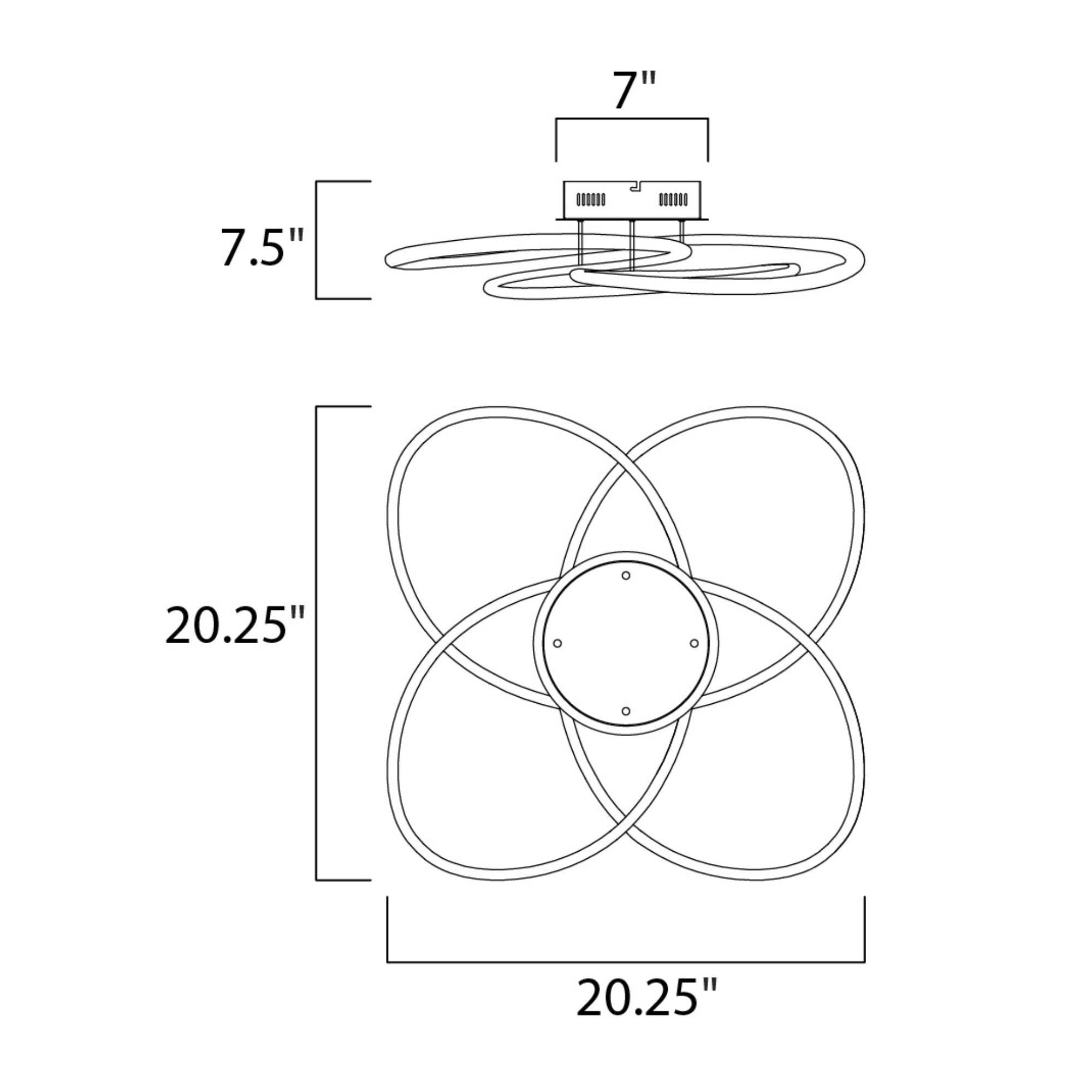 Coaster 20" LED Flush Mount, Polished Chrome Finish