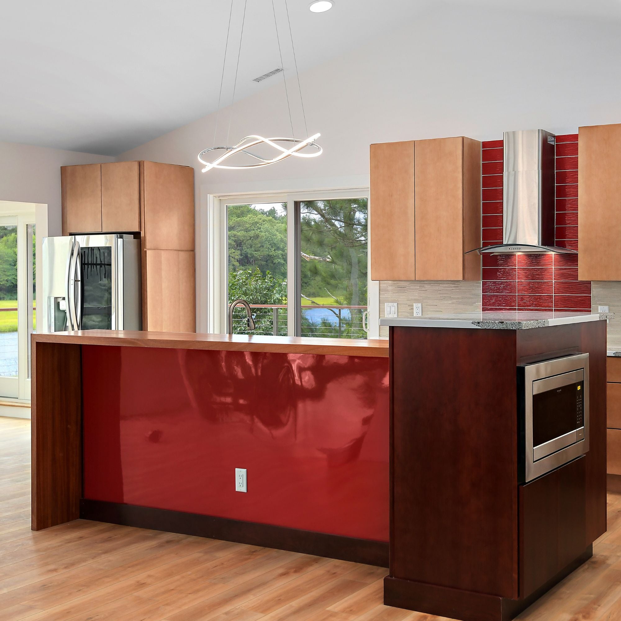 Coaster 30" LED Pendant, Polished Chrome Finish