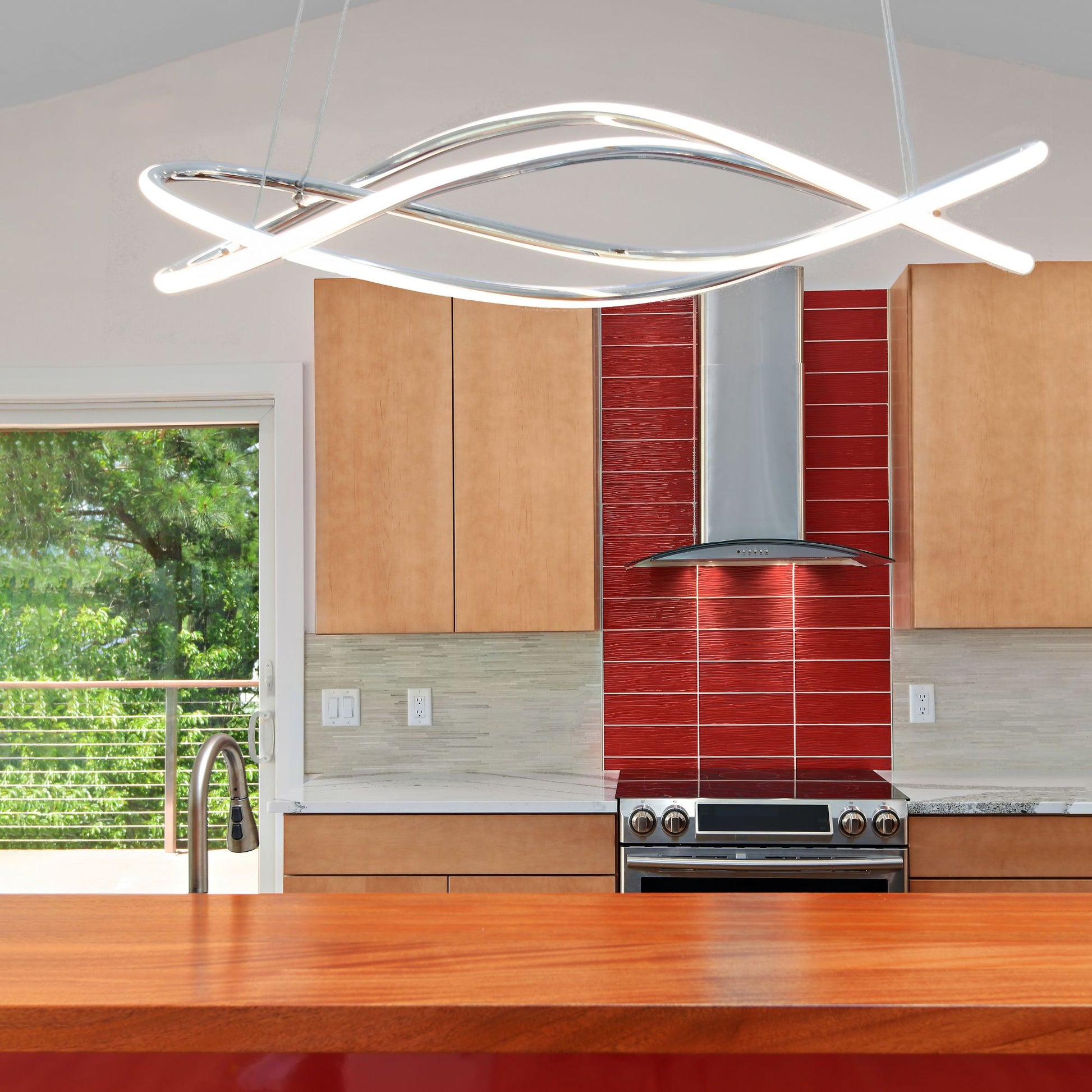 ET2 Lighting - Coaster 30" LED Pendant, Polished Chrome Finish | Bees Lighting