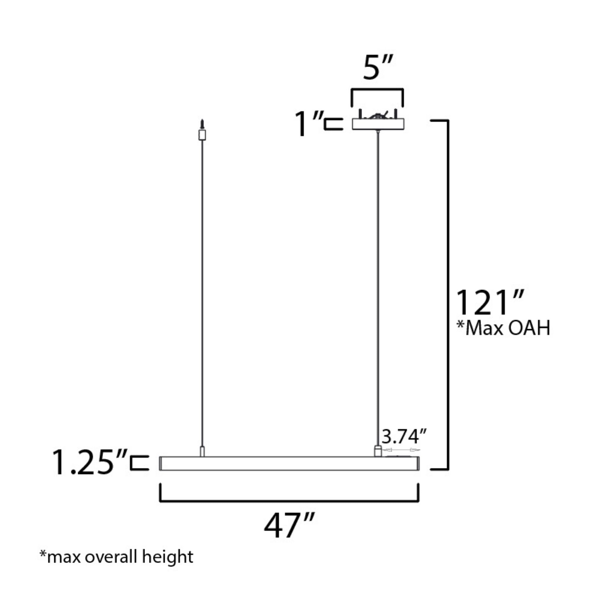 Continuum 47" LED Linear Pendant, Black Finish