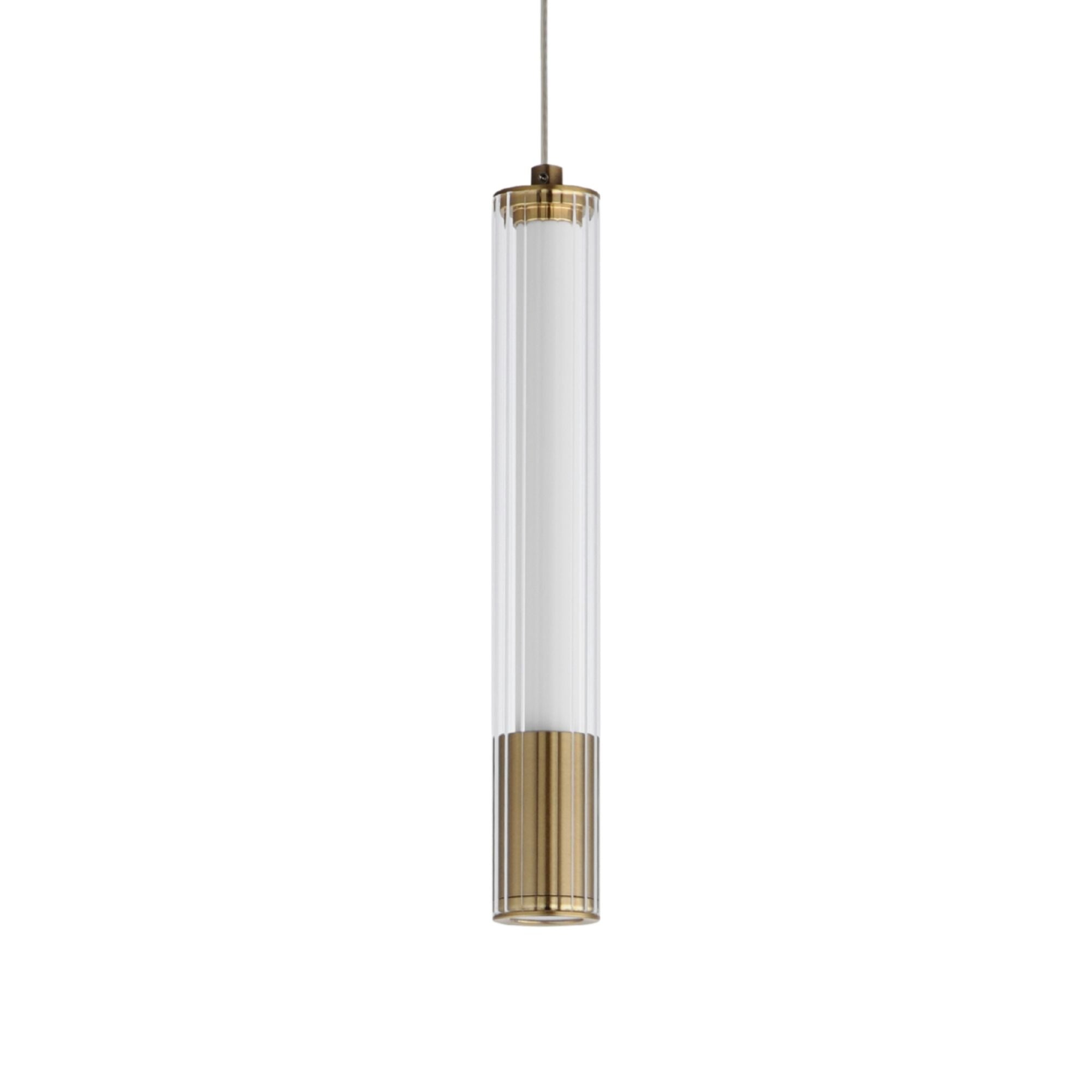 Cortex 10" LED Mini Pendant, Natural Aged Brass Finish