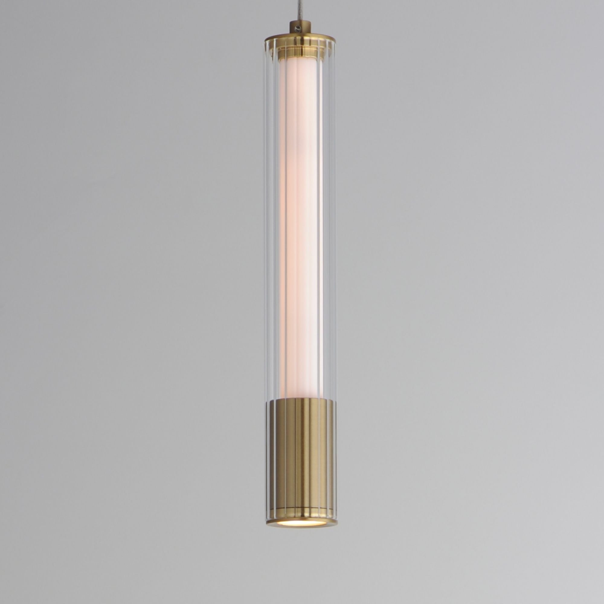 Cortex 10" LED Mini Pendant, Natural Aged Brass Finish