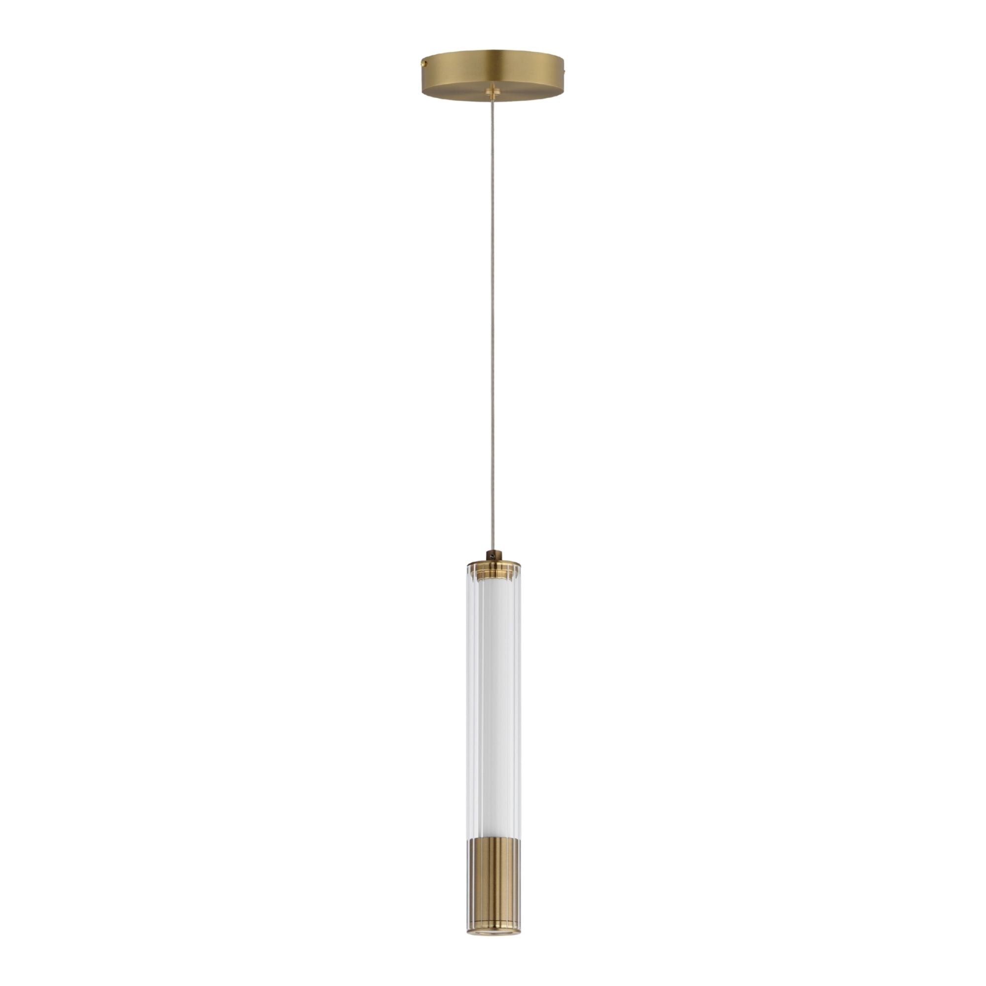 Cortex 10" LED Mini Pendant, Natural Aged Brass Finish