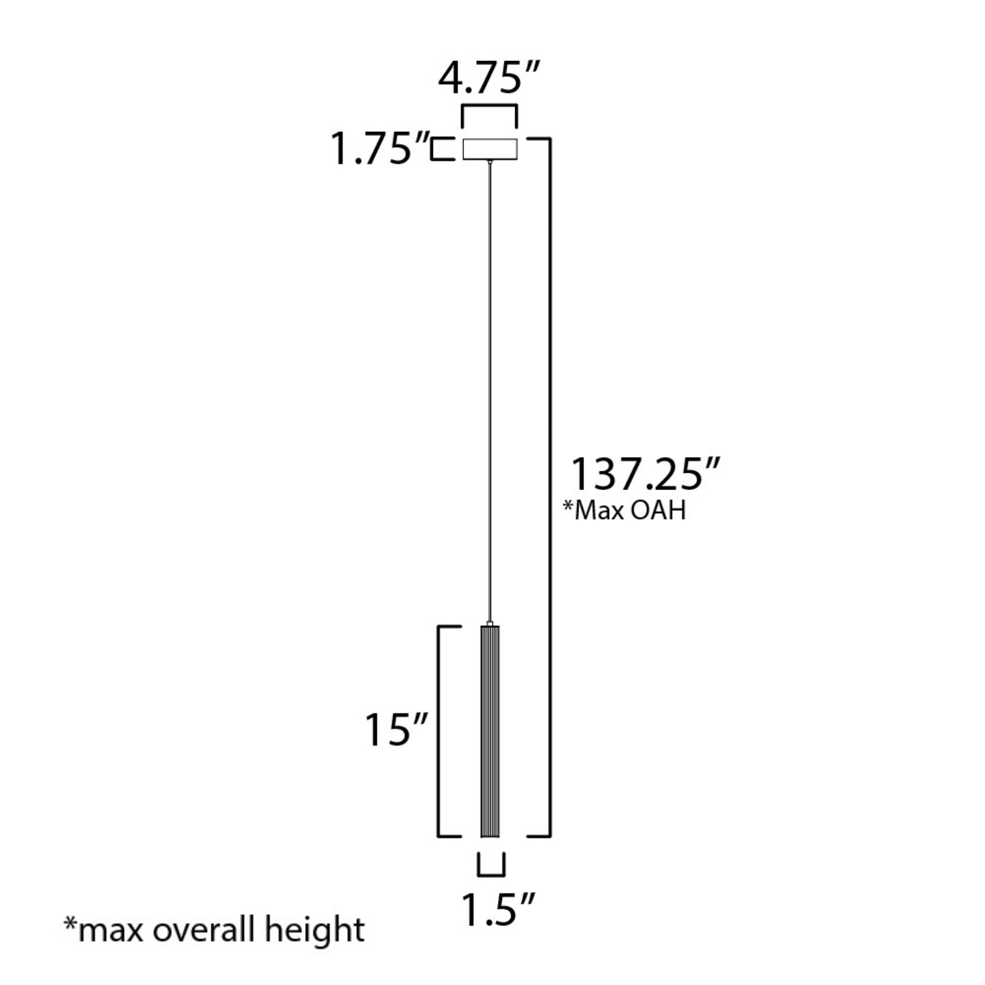 Cortex 14" LED Mini Pendant, Black Finish