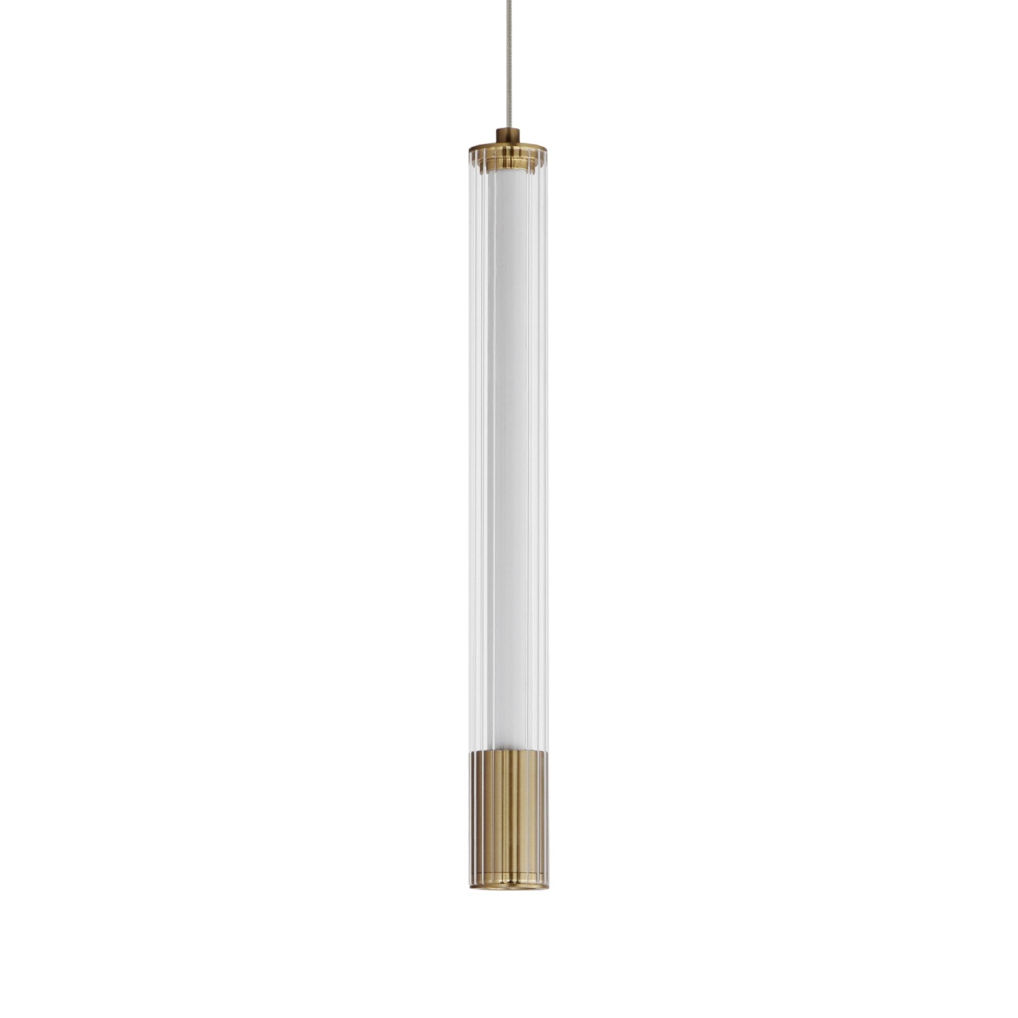 Cortex 14" LED Mini Pendant, Natural Aged Brass Finish
