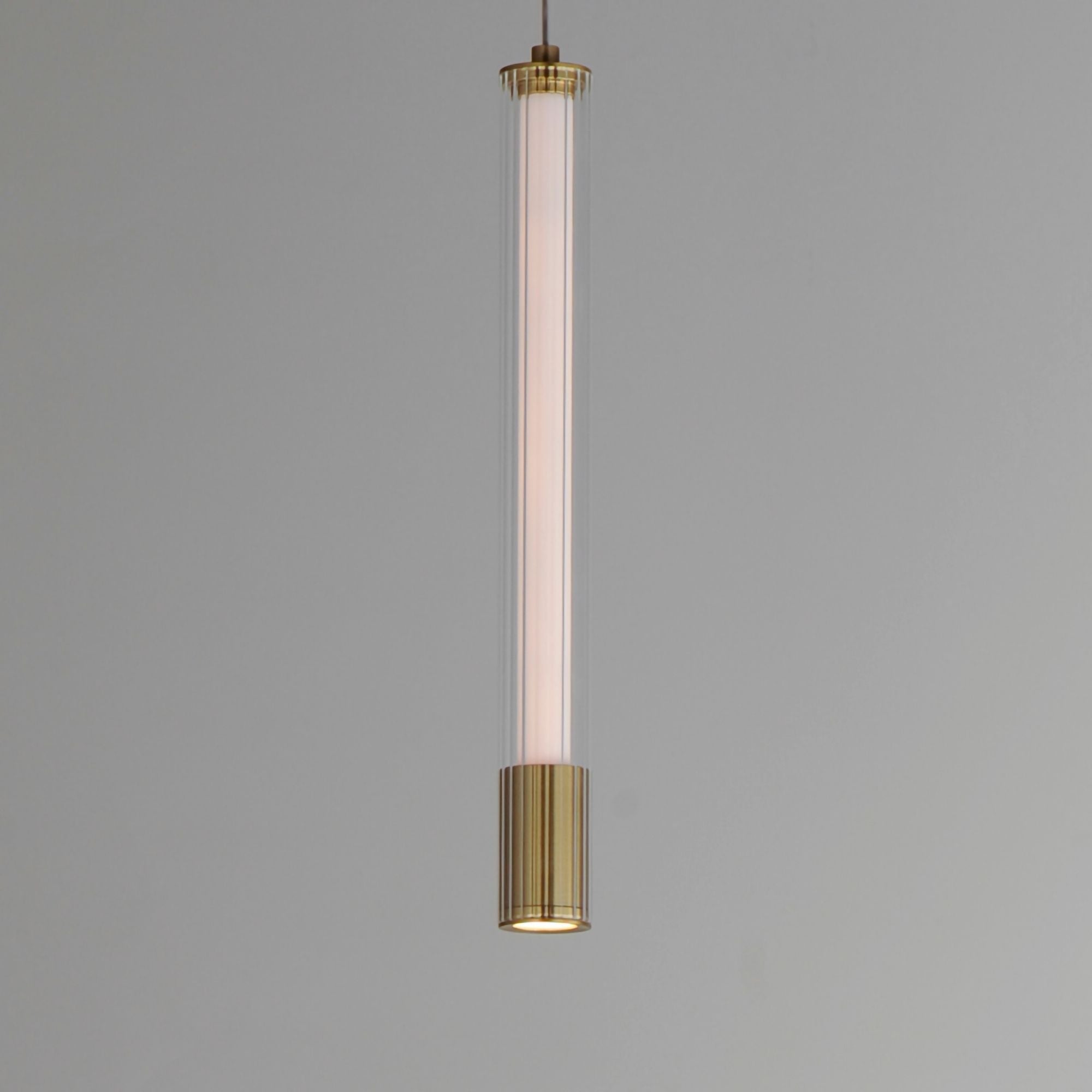 Cortex 14" LED Mini Pendant, Natural Aged Brass Finish