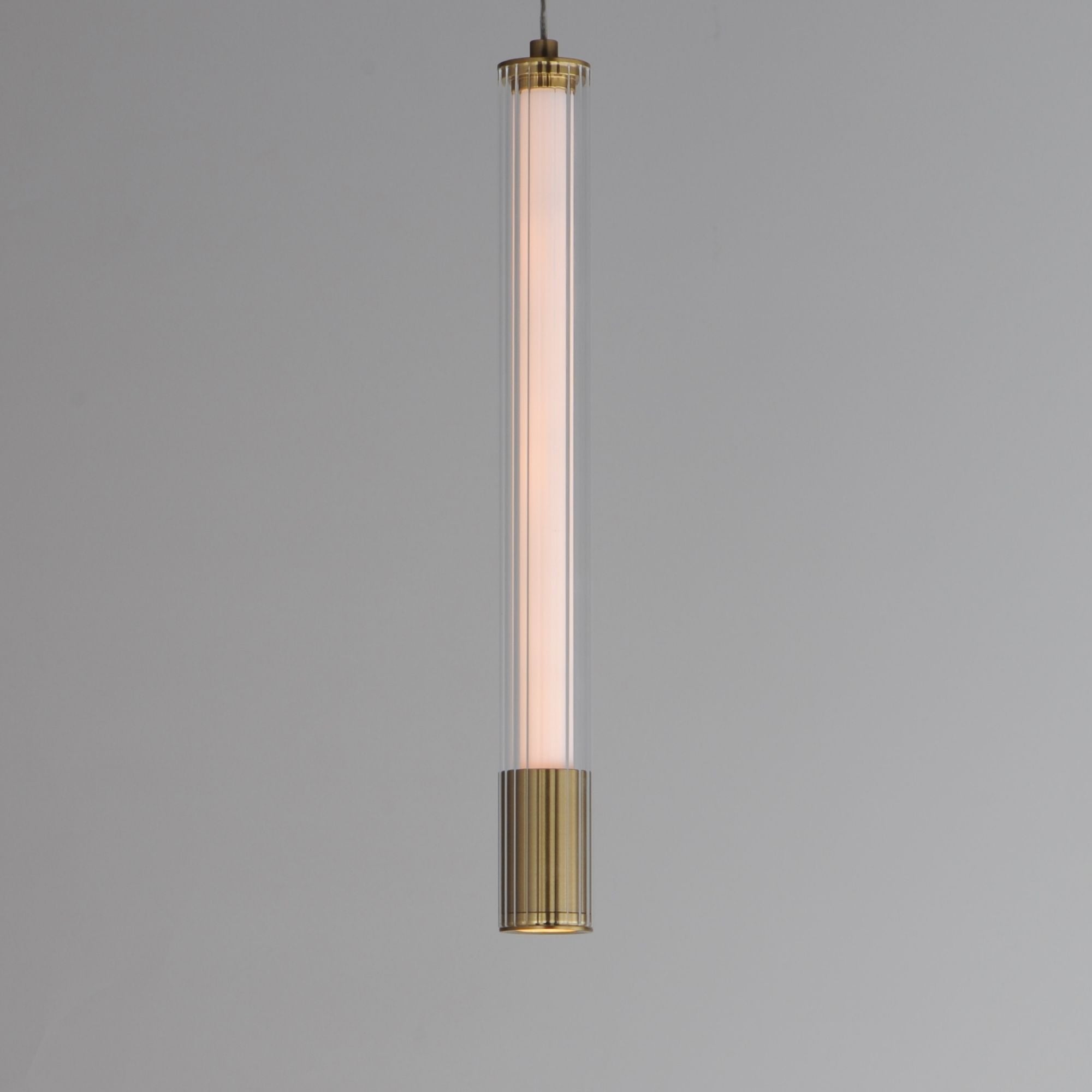 Cortex 14" LED Mini Pendant, Natural Aged Brass Finish