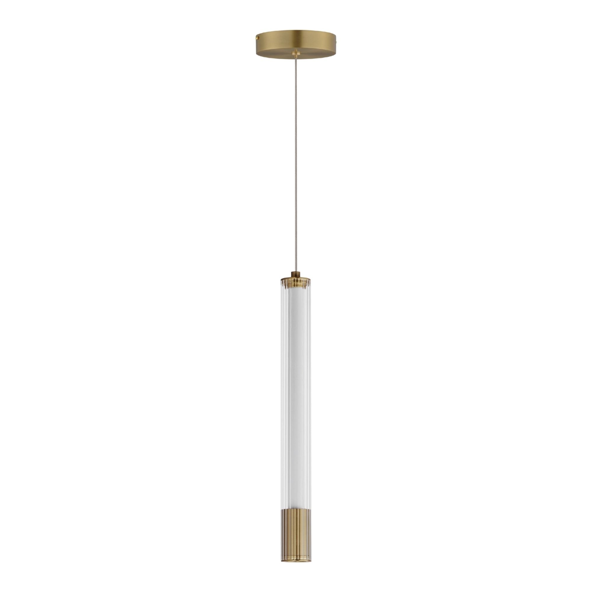 Cortex 14" LED Mini Pendant, Natural Aged Brass Finish