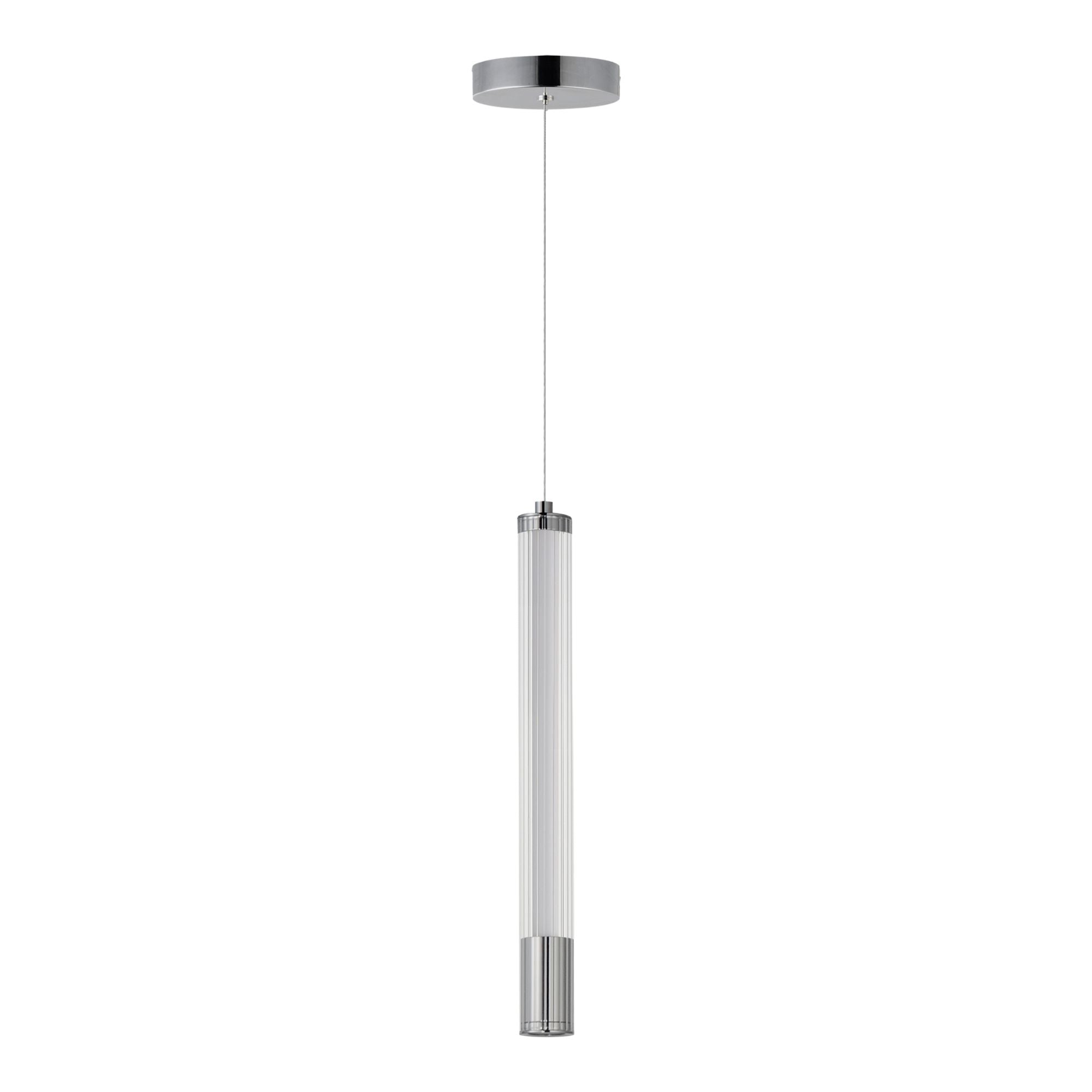 Cortex 14" LED Mini Pendant, Polished Chrome Finish