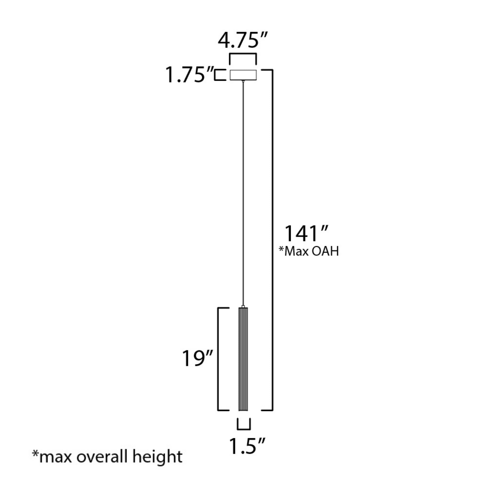 Cortex 18" LED Mini Pendant, Polished Chrome Finish