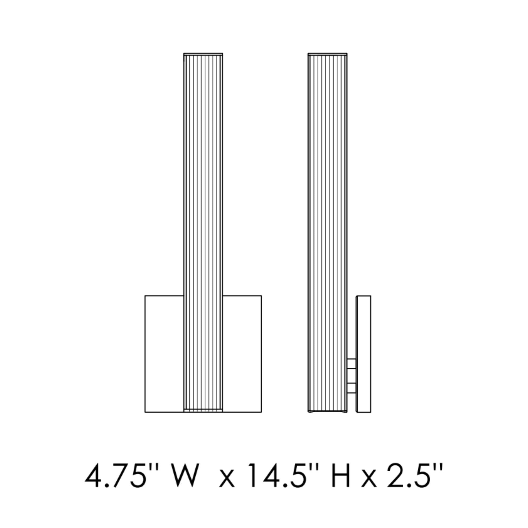 Cortex 14" LED Wall Sconce, Polished Chrome Finish