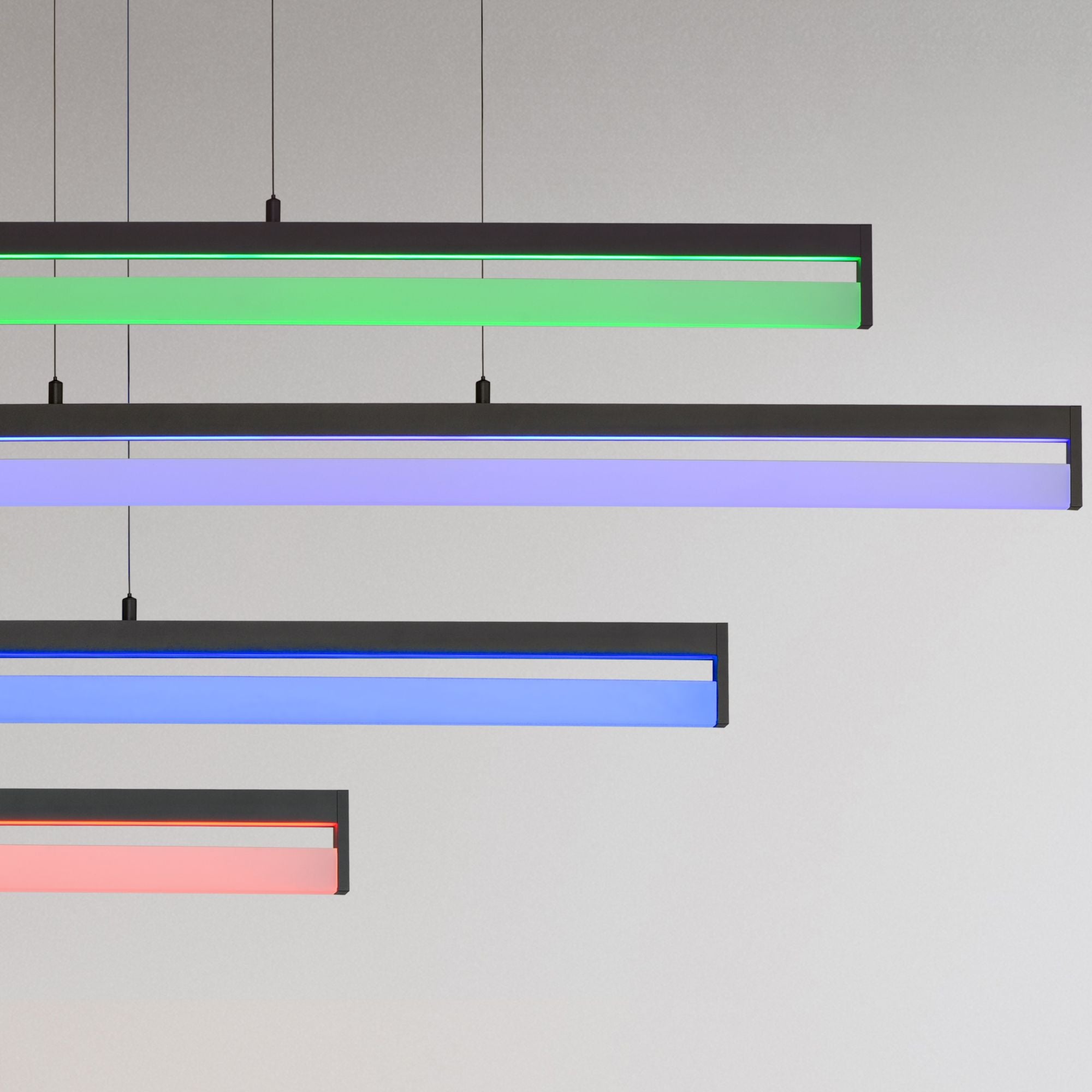 Crossbar WiZ 48" LED Linear Pendant, Black Finish