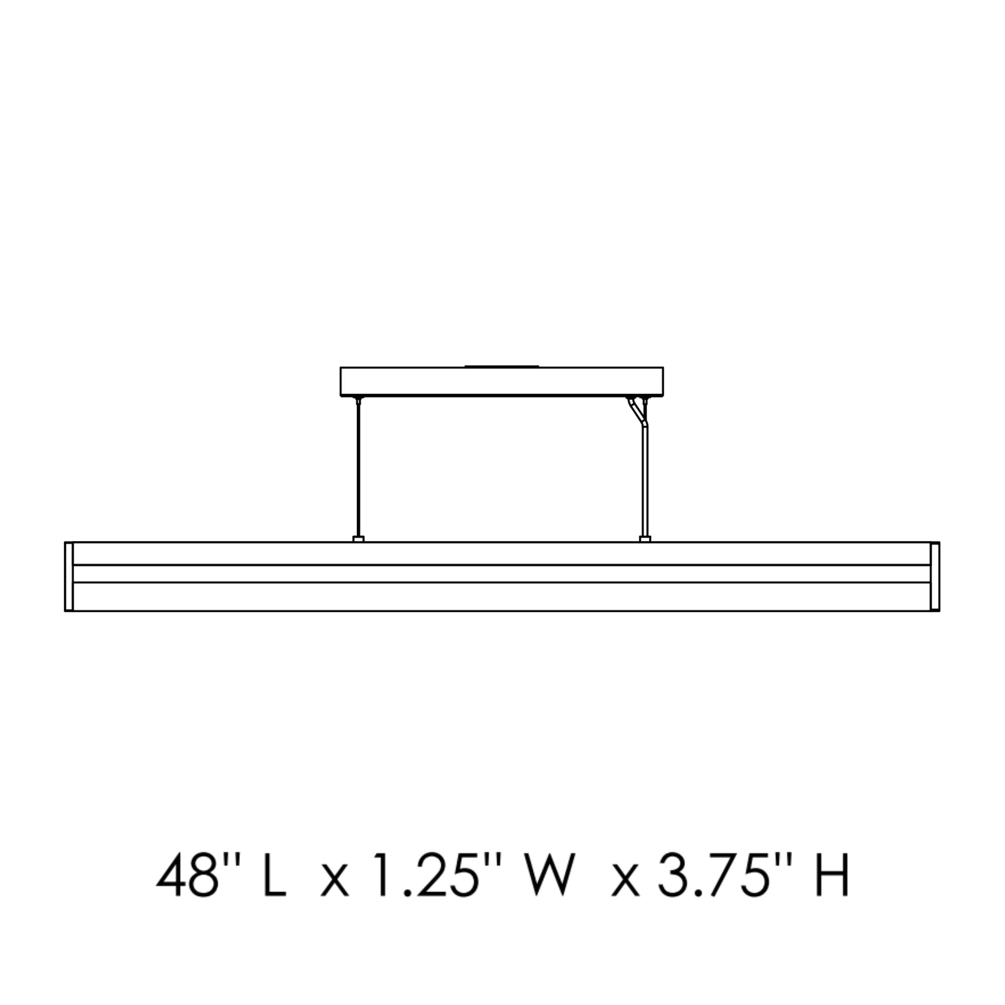 Crossbar WiZ 48" LED Linear Pendant, Black Finish