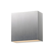 Cubed 6" LED Outdoor Wall Sconce, Satin Aluminum Finish
