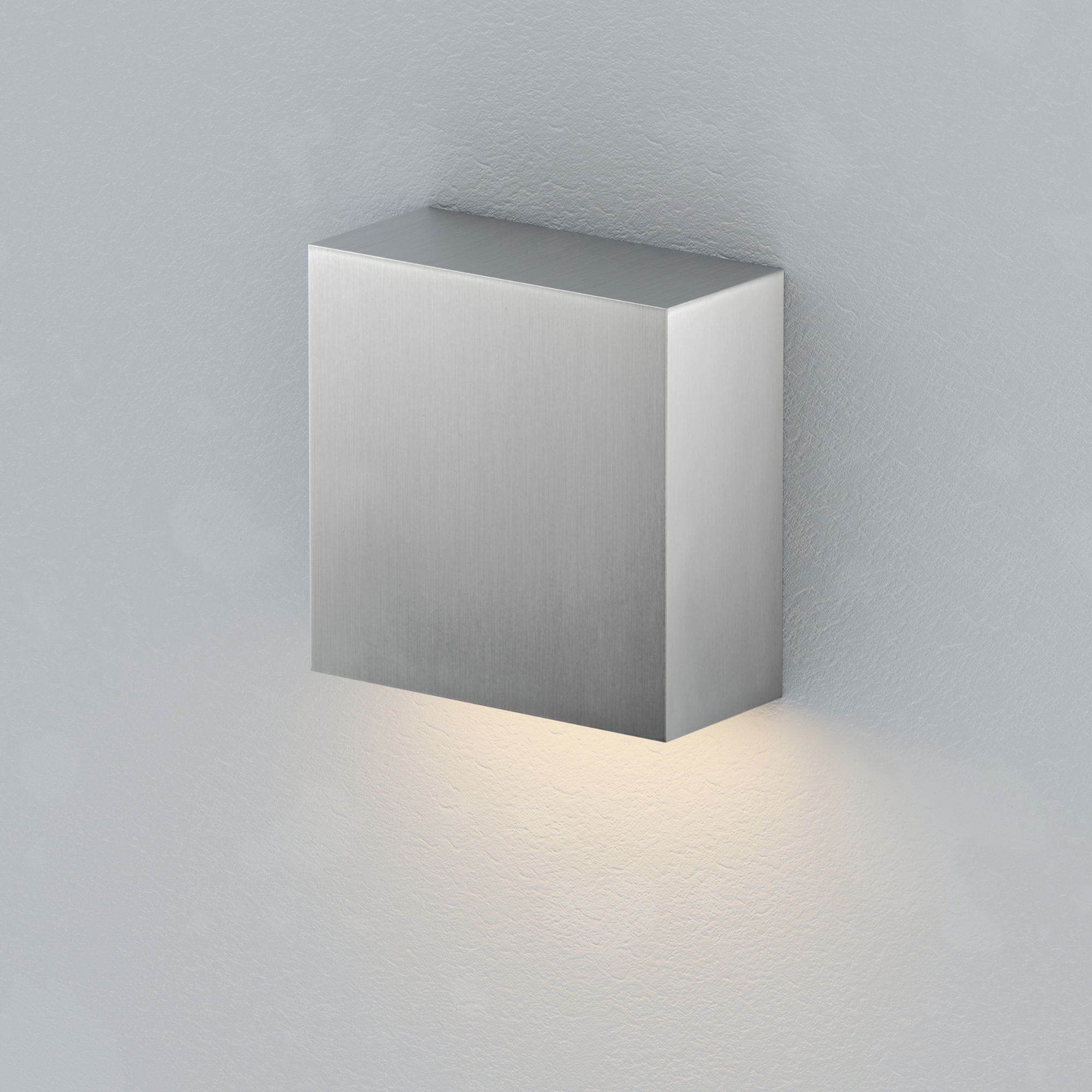 Cubed 6" LED Outdoor Wall Sconce, Satin Aluminum Finish