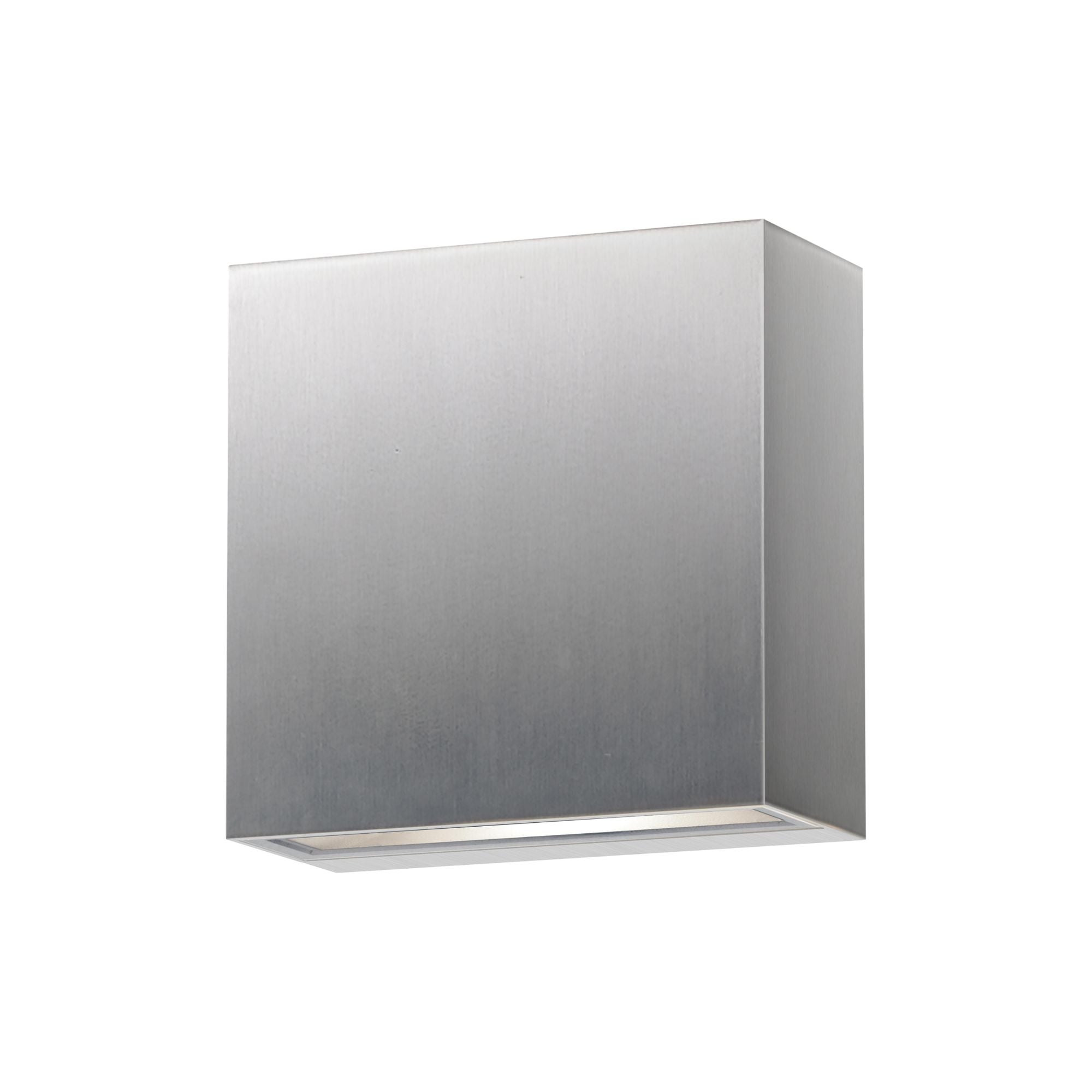 Cubed 6" LED Outdoor Wall Sconce, Satin Aluminum Finish