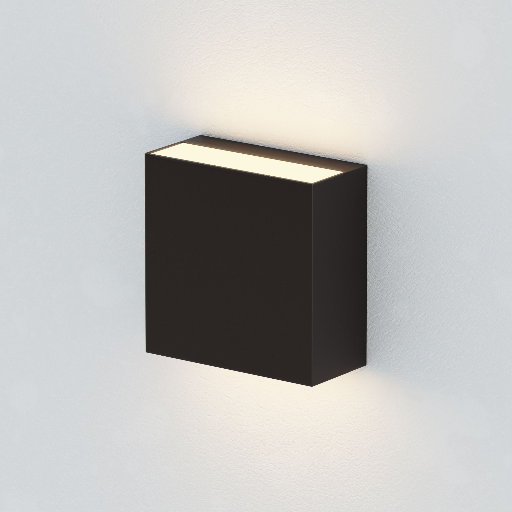 Cubed 6" 2-Light LED Outdoor Wall Sconce, Black Finish