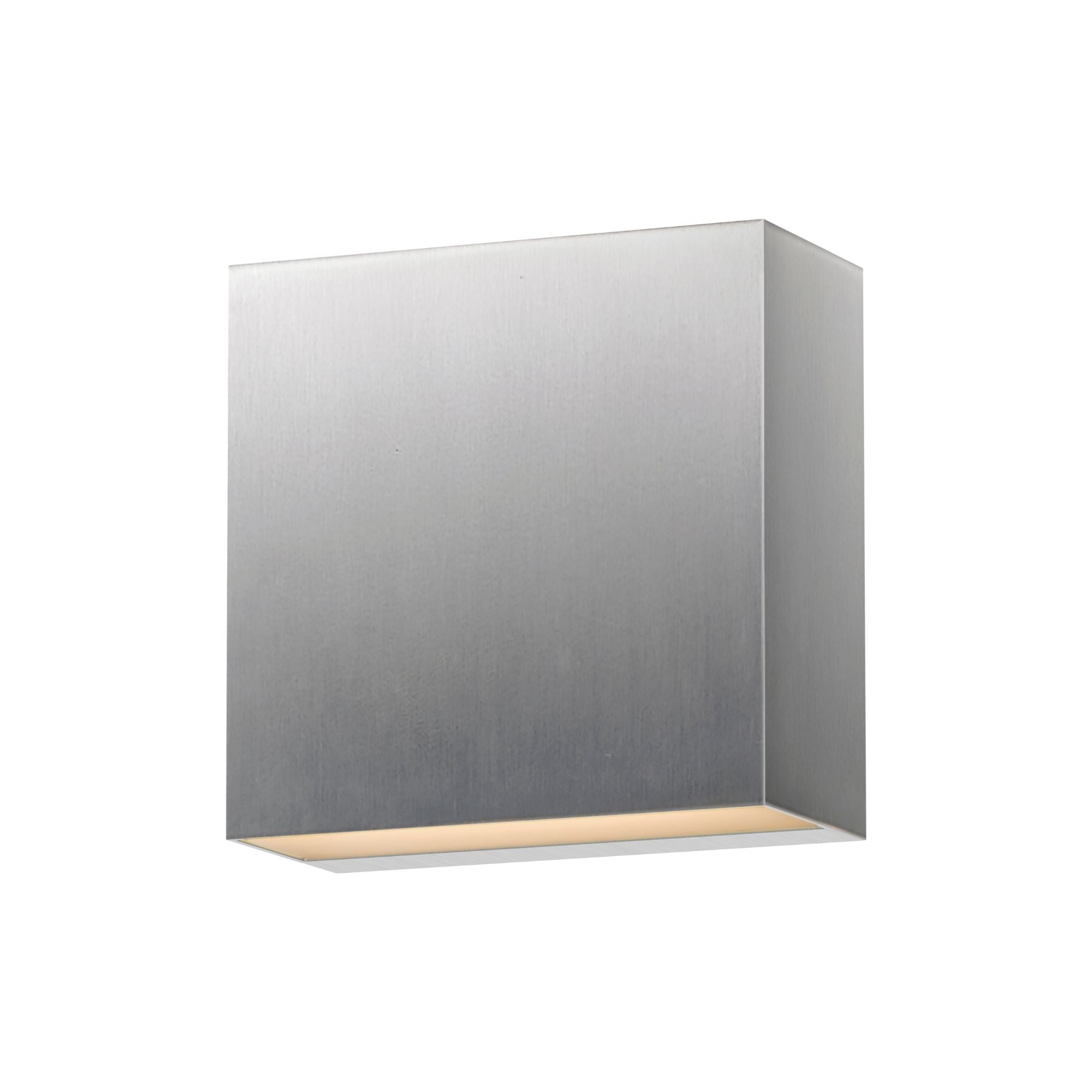Cubed 6" 2-Light LED Outdoor Wall Sconce, Satin Aluminum Finish