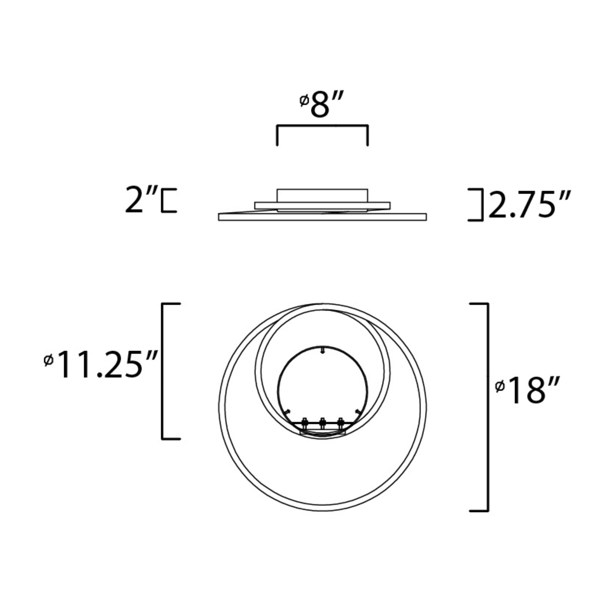 Cycle 18" LED Flush Mount, Black Finish