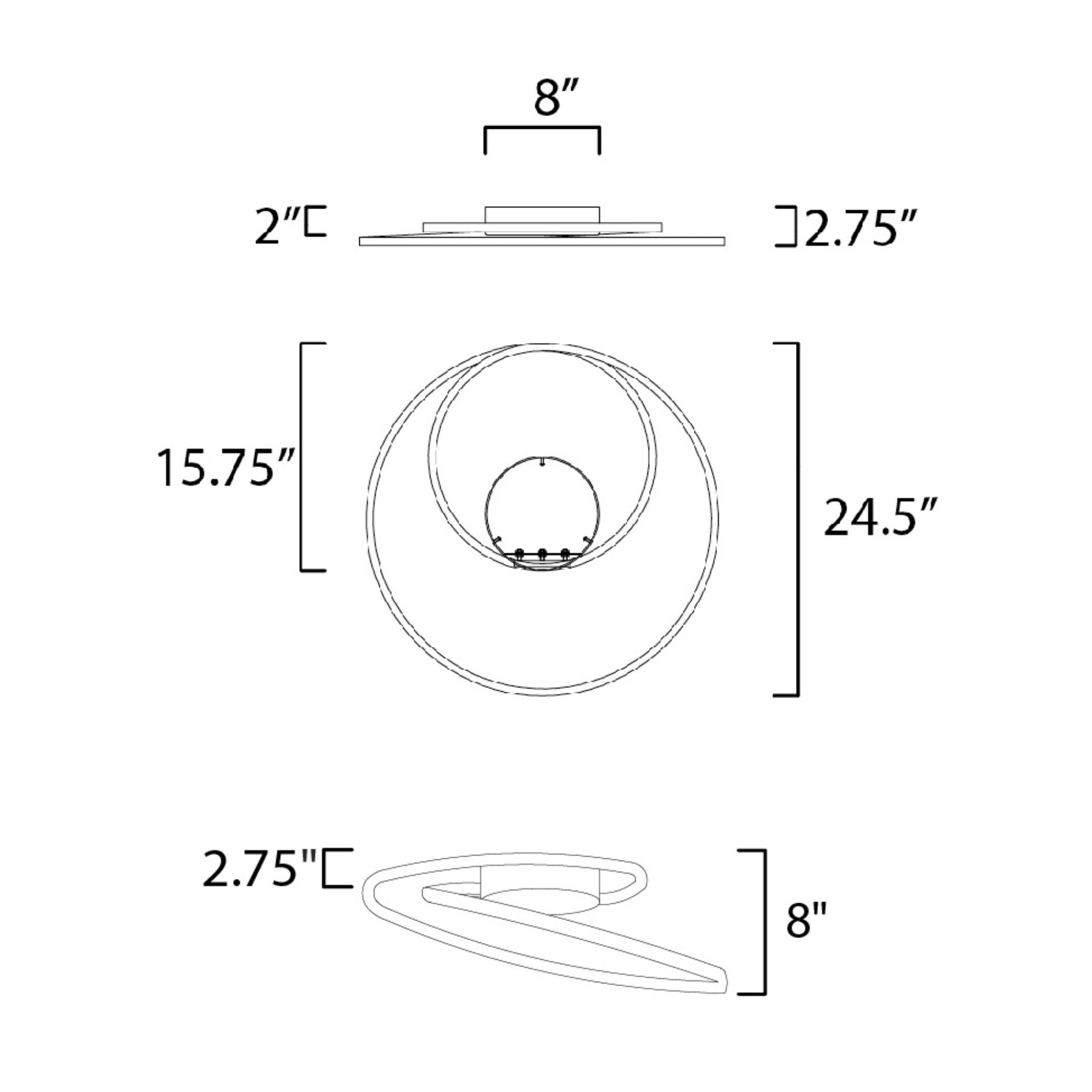 Cycle 25" LED Flush Mount, Black Finish