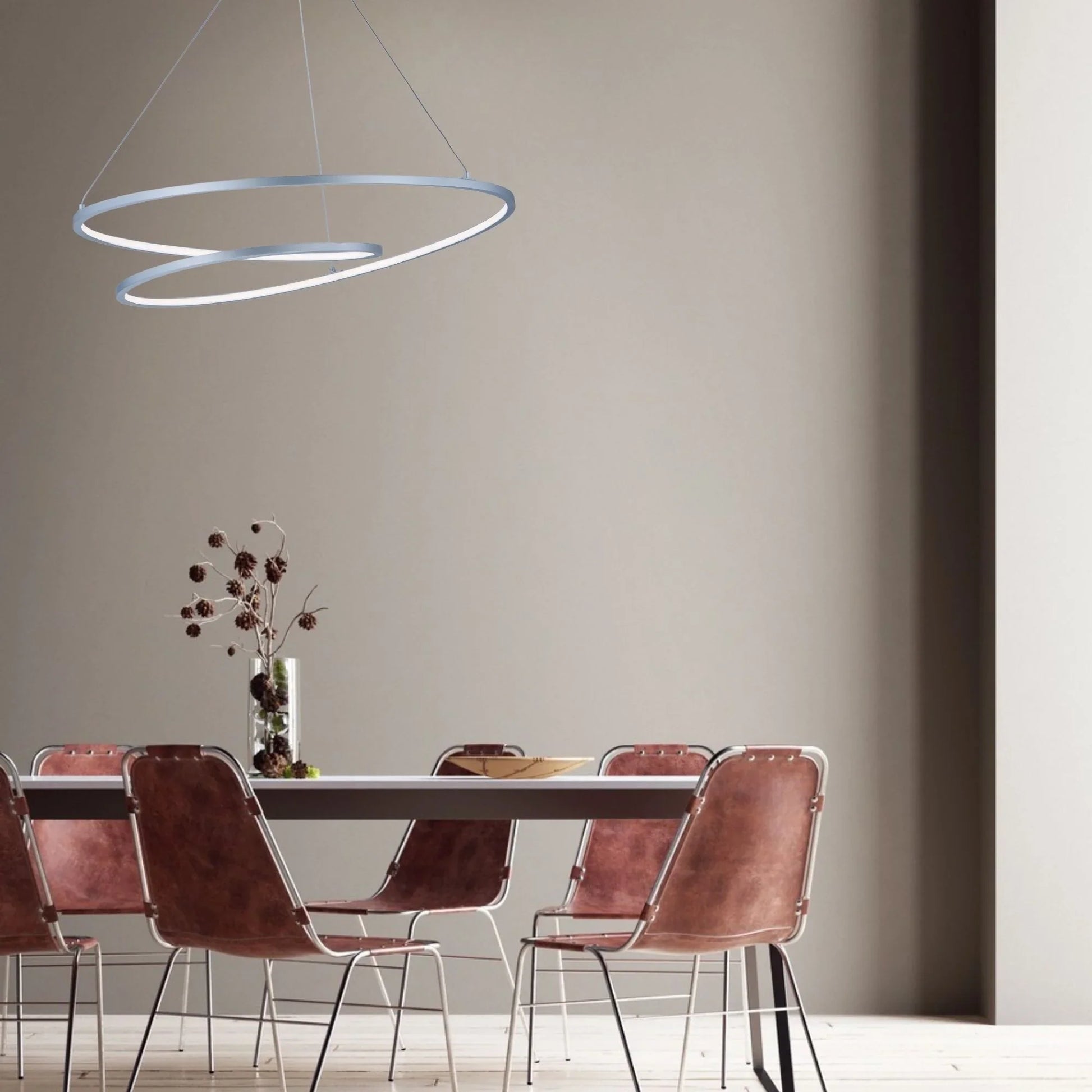 ET2 Lighting - Cycle 25" LED Pendant, Matte Silver Finish | Bees Lighting