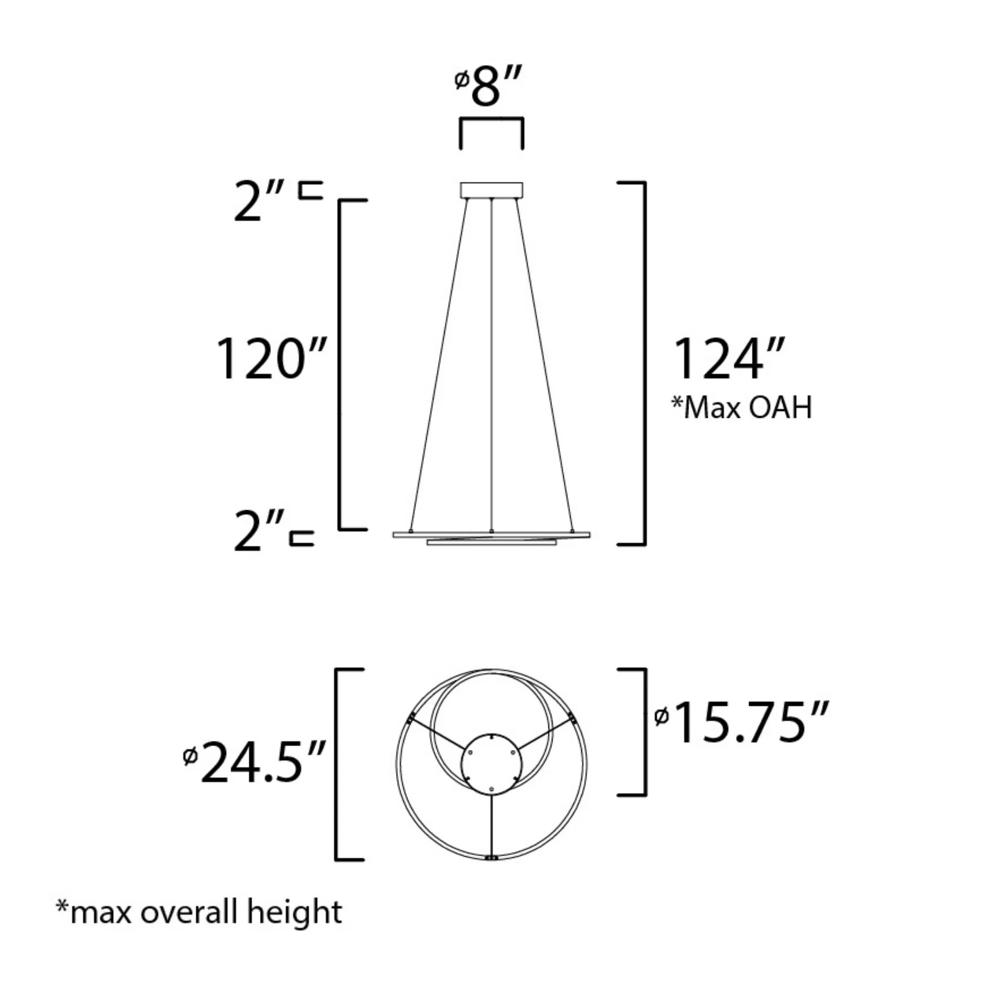 ET2 Lighting - Cycle 25" LED Pendant, Matte Silver Finish | Bees Lighting