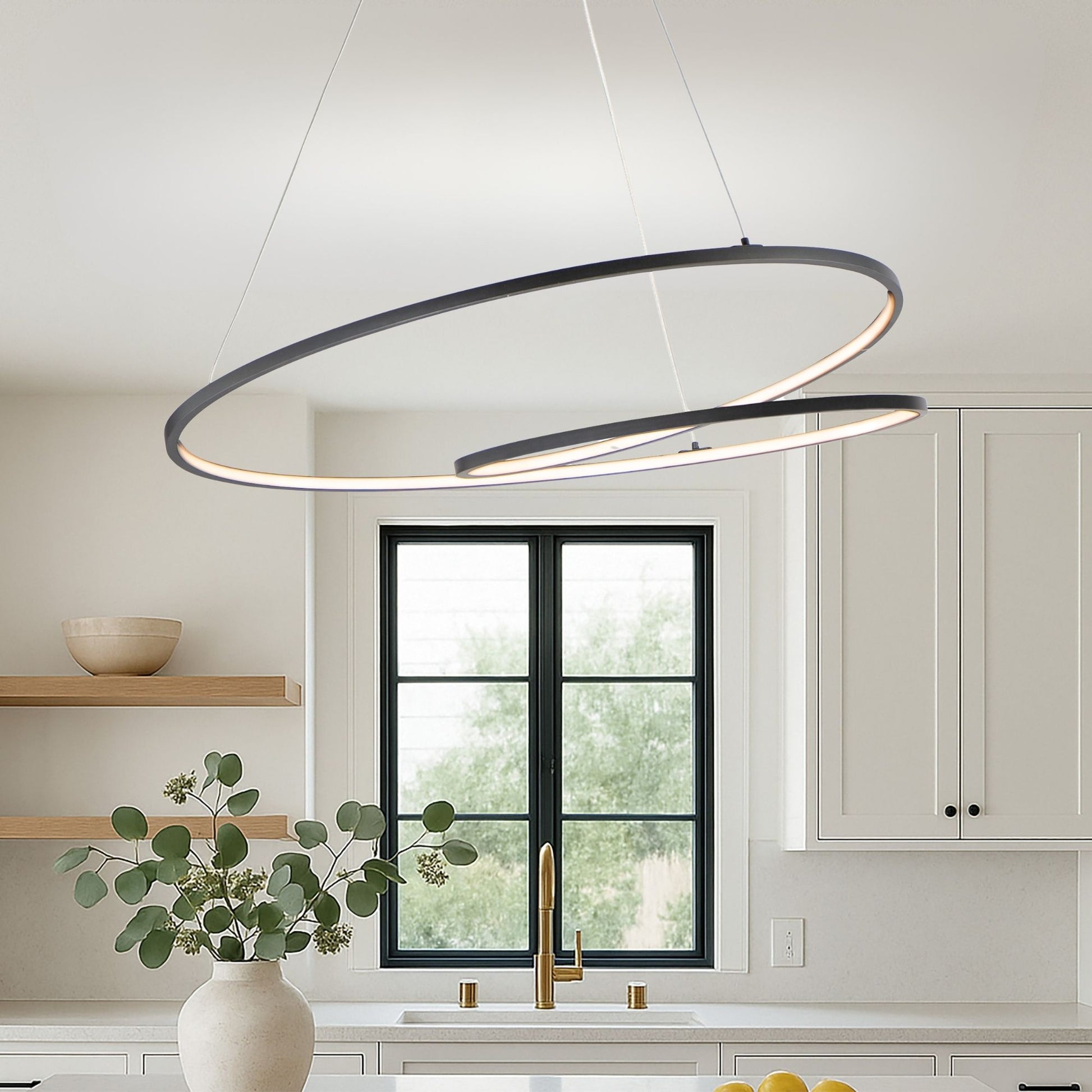 ET2 Lighting - Cycle 32" LED Pendant, Black Finish | Bees Lighting