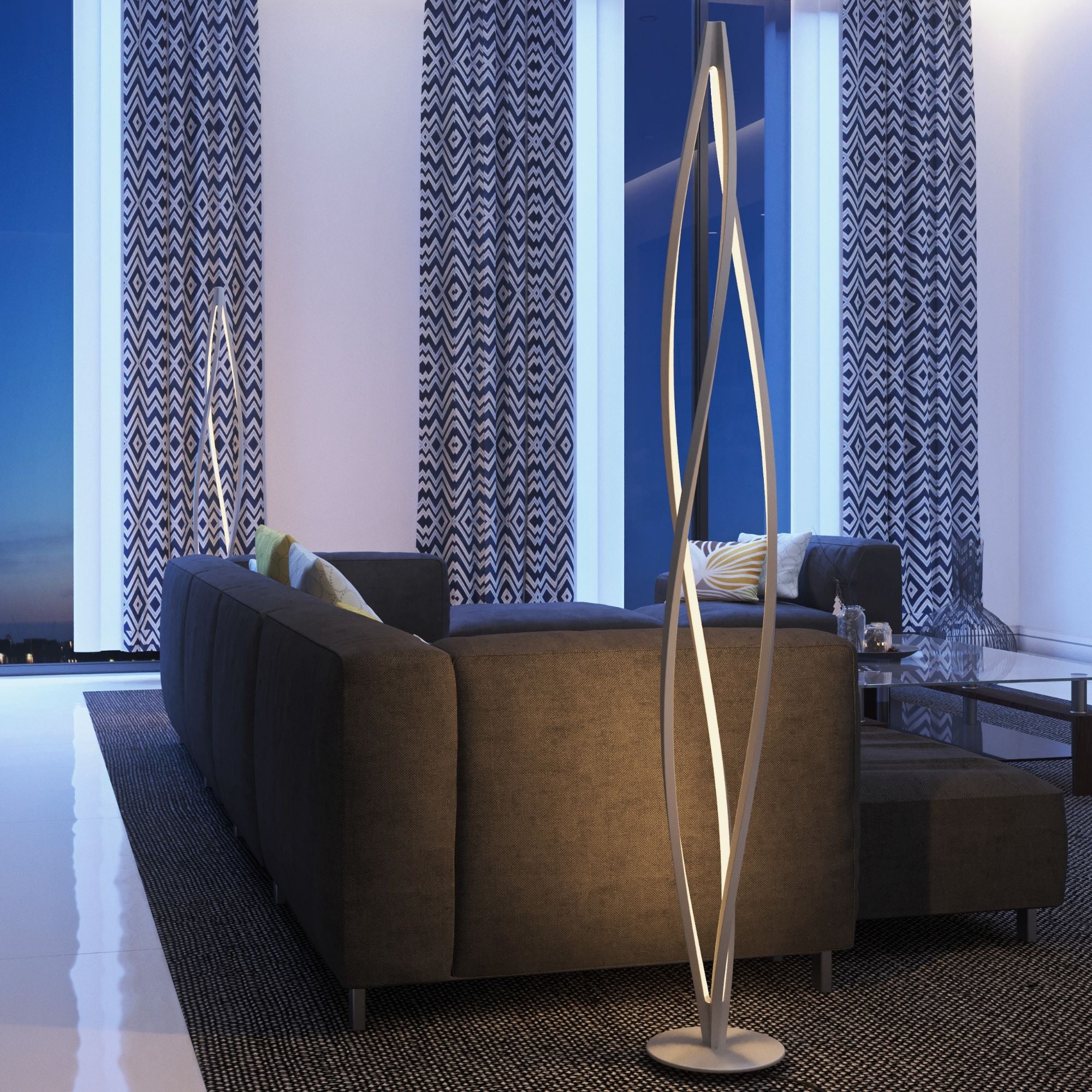 Cyclone LED 72" Floor Lamp, Matte White Finish
