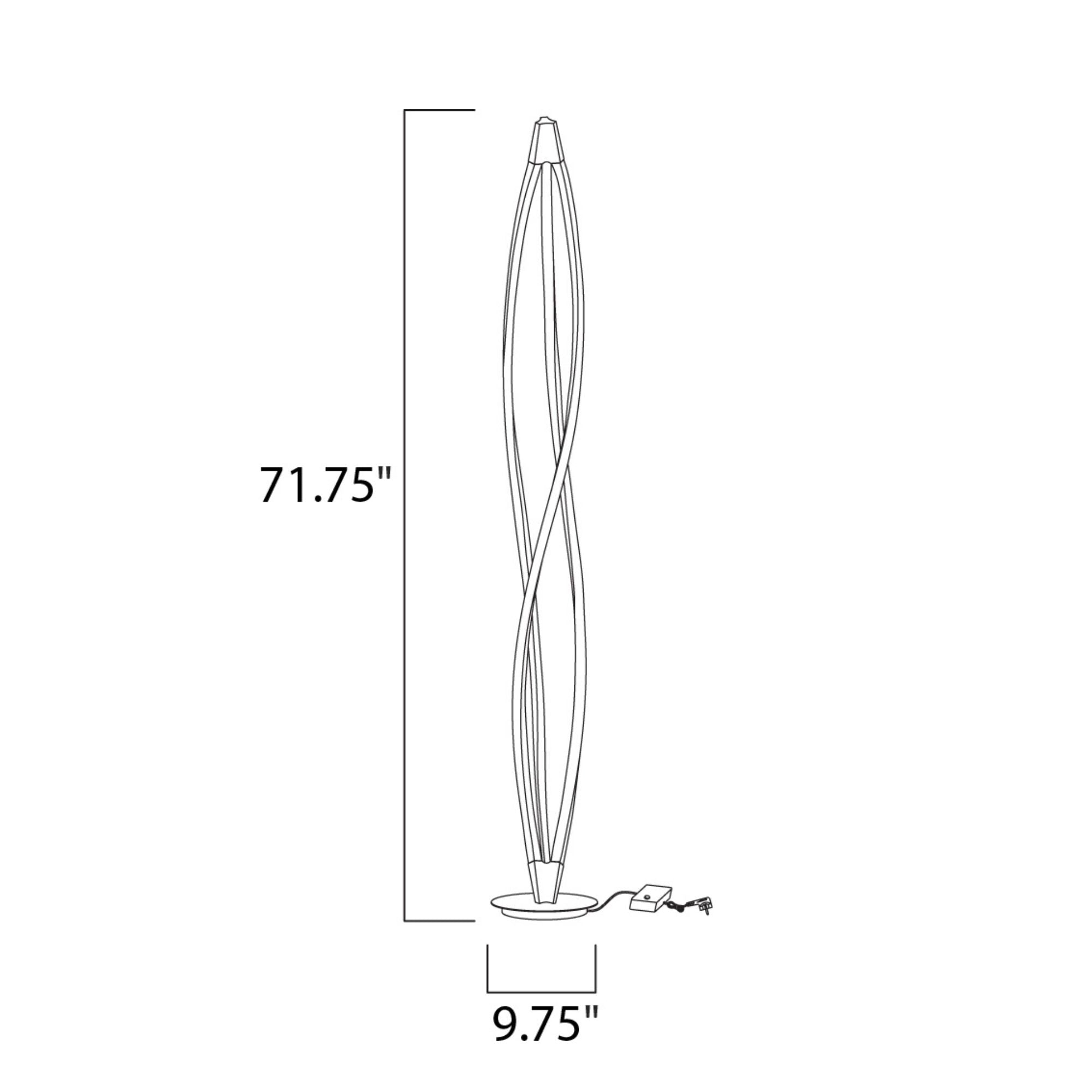 Cyclone LED 72" Floor Lamp, Matte White Finish