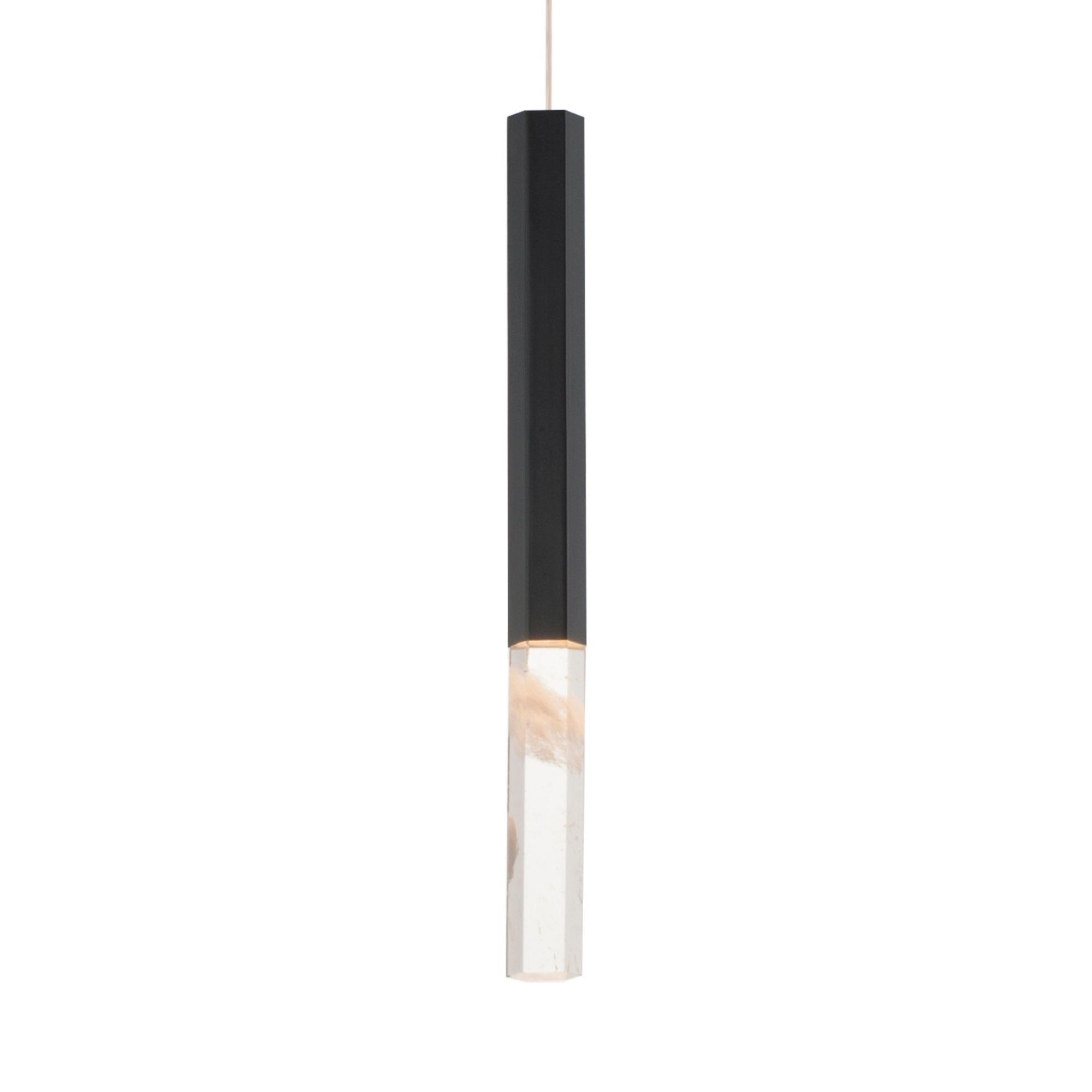 Diaphane 16" LED Mini Pendant, Black Finish