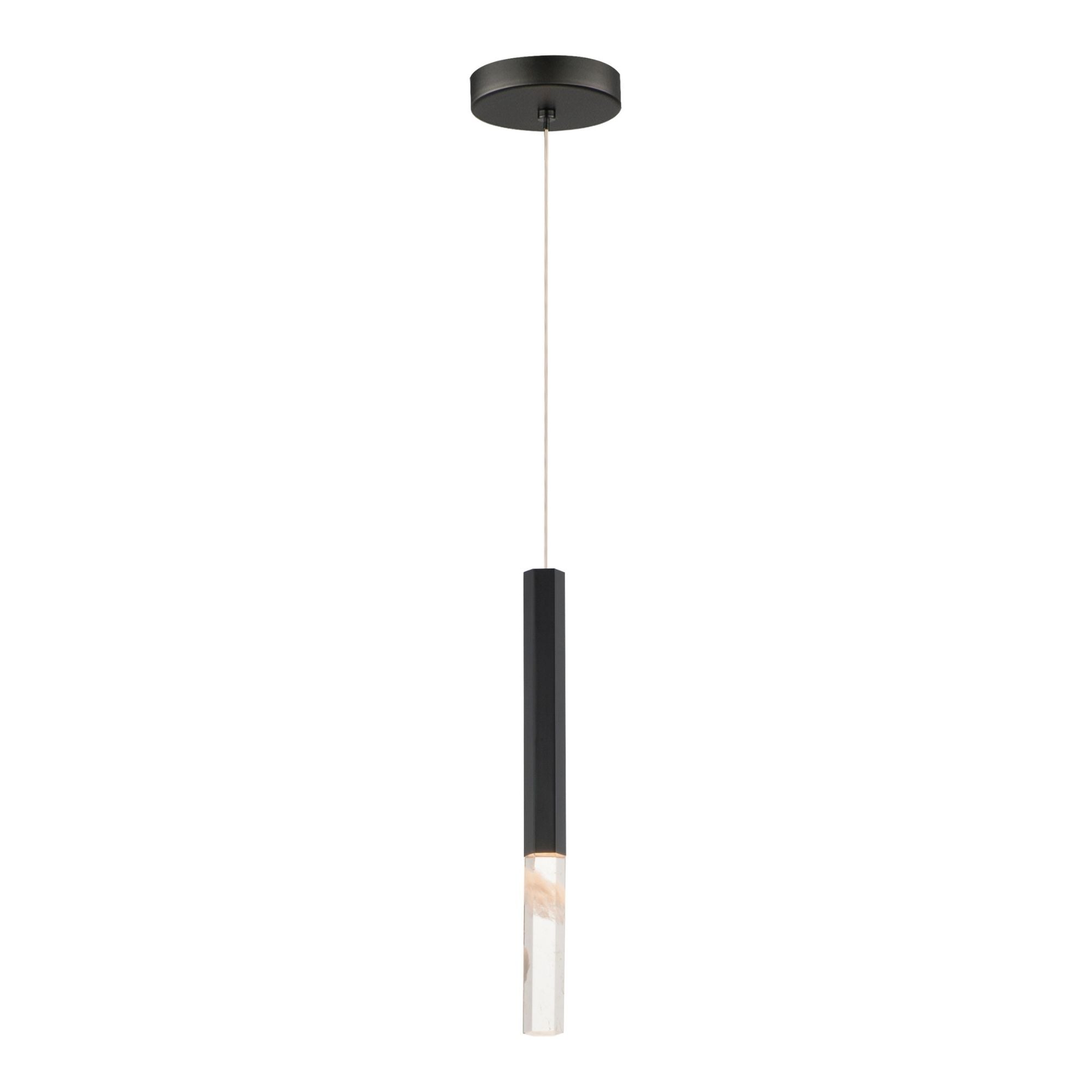 Diaphane 16" LED Mini Pendant, Black Finish