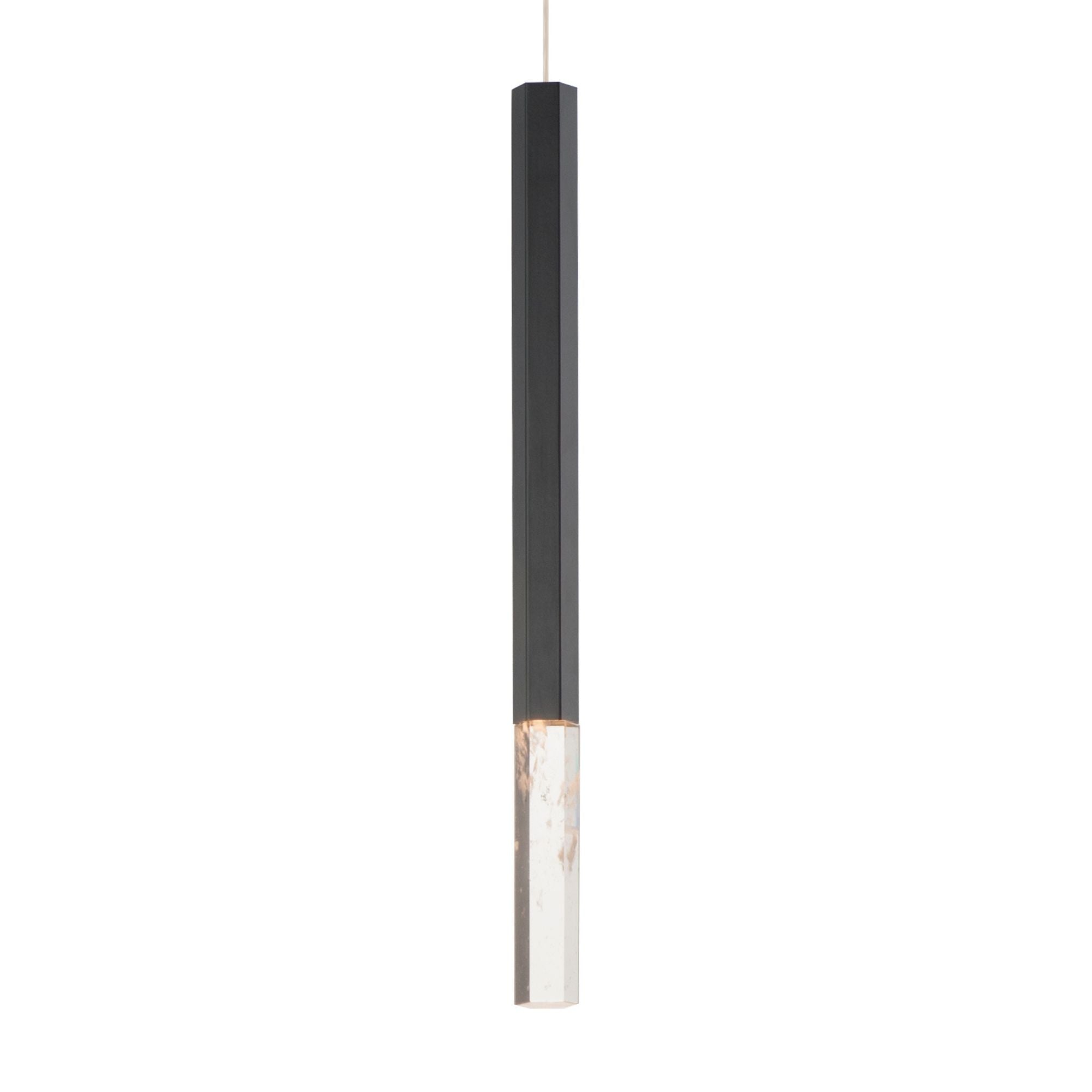 Diaphane 20" LED Mini Pendant, Black Finish