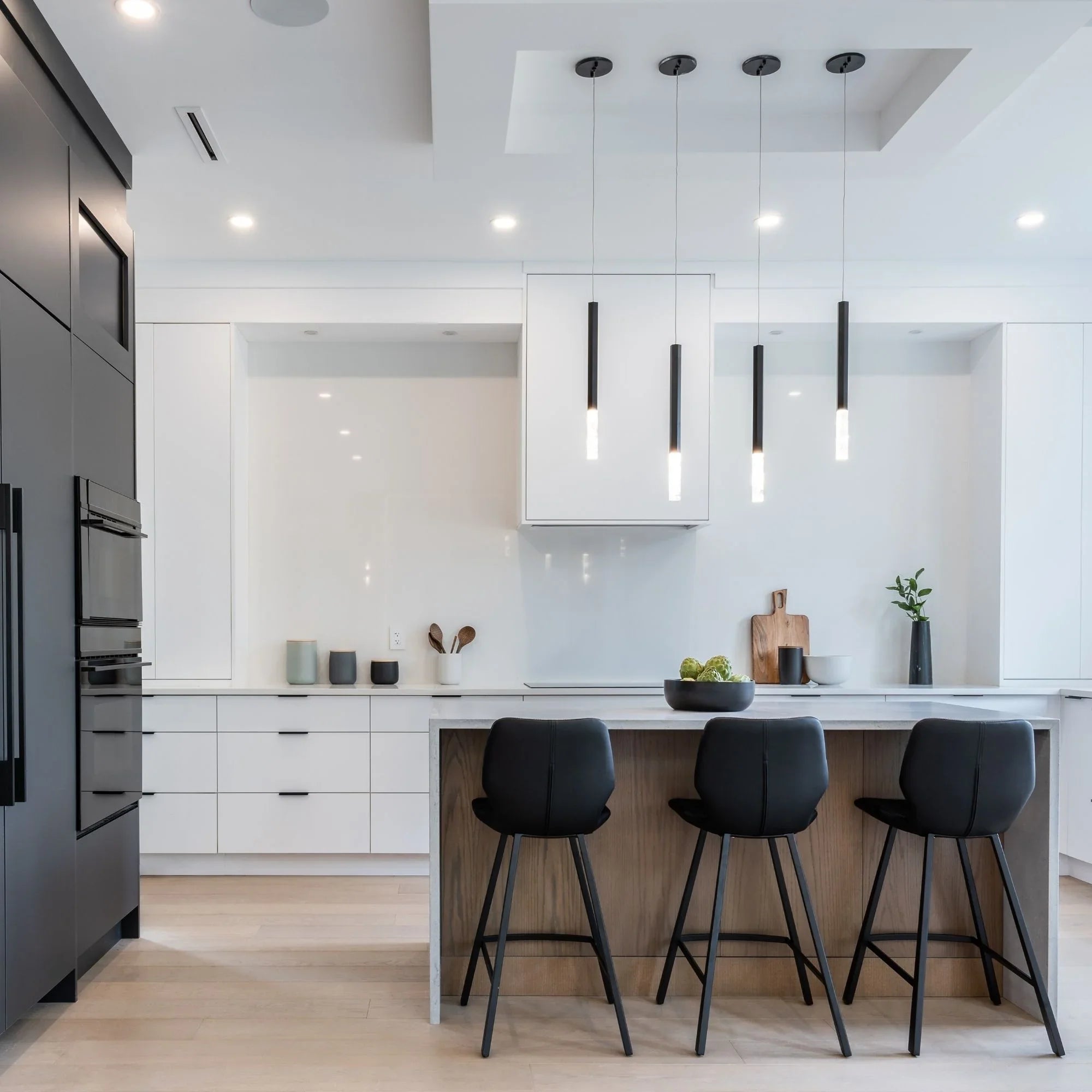 ET2 Lighting - Diaphane 24" LED Mini Pendant, Black Finish | Bees Lighting