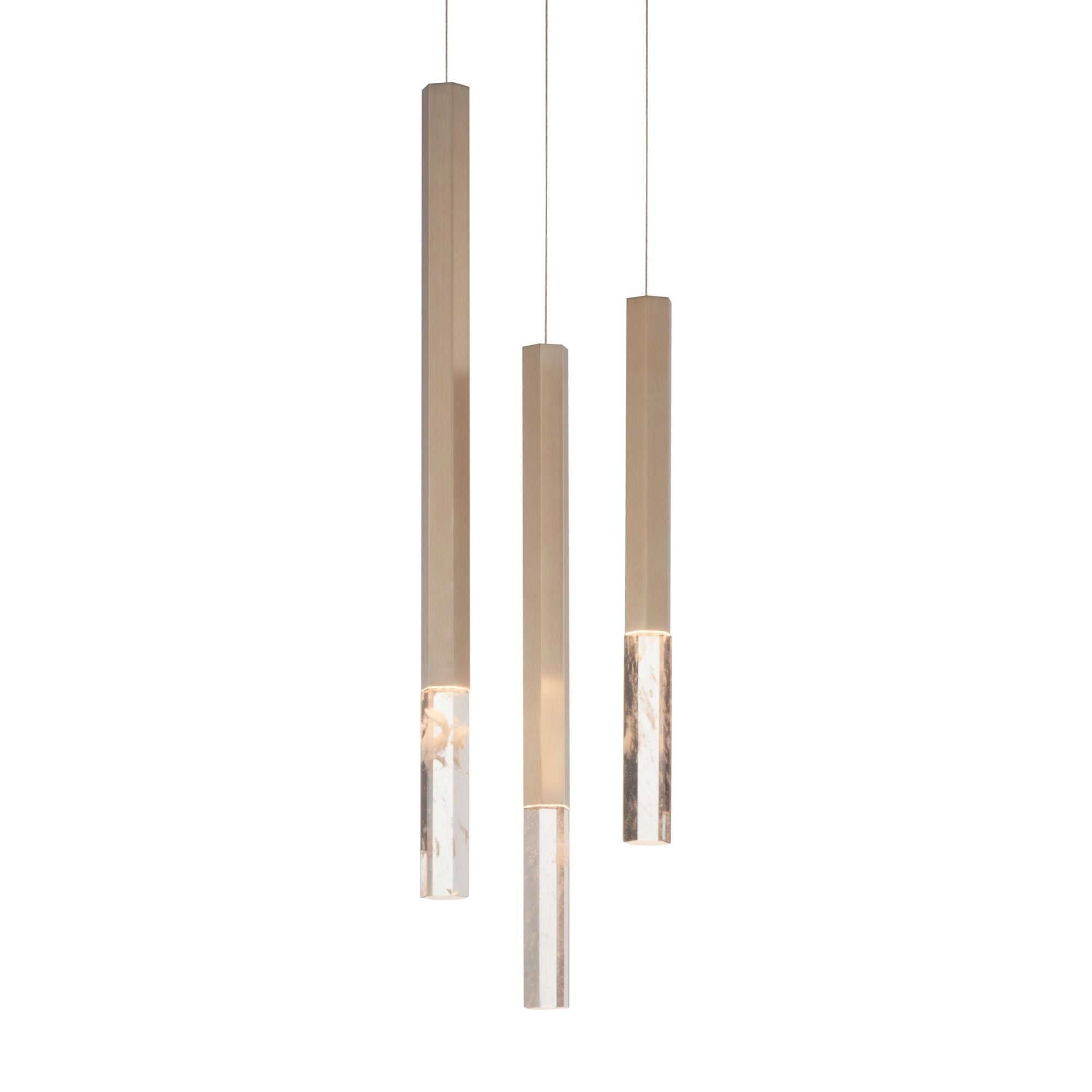 Diaphane 10" 3-Light LED Pendant, Gold Finish